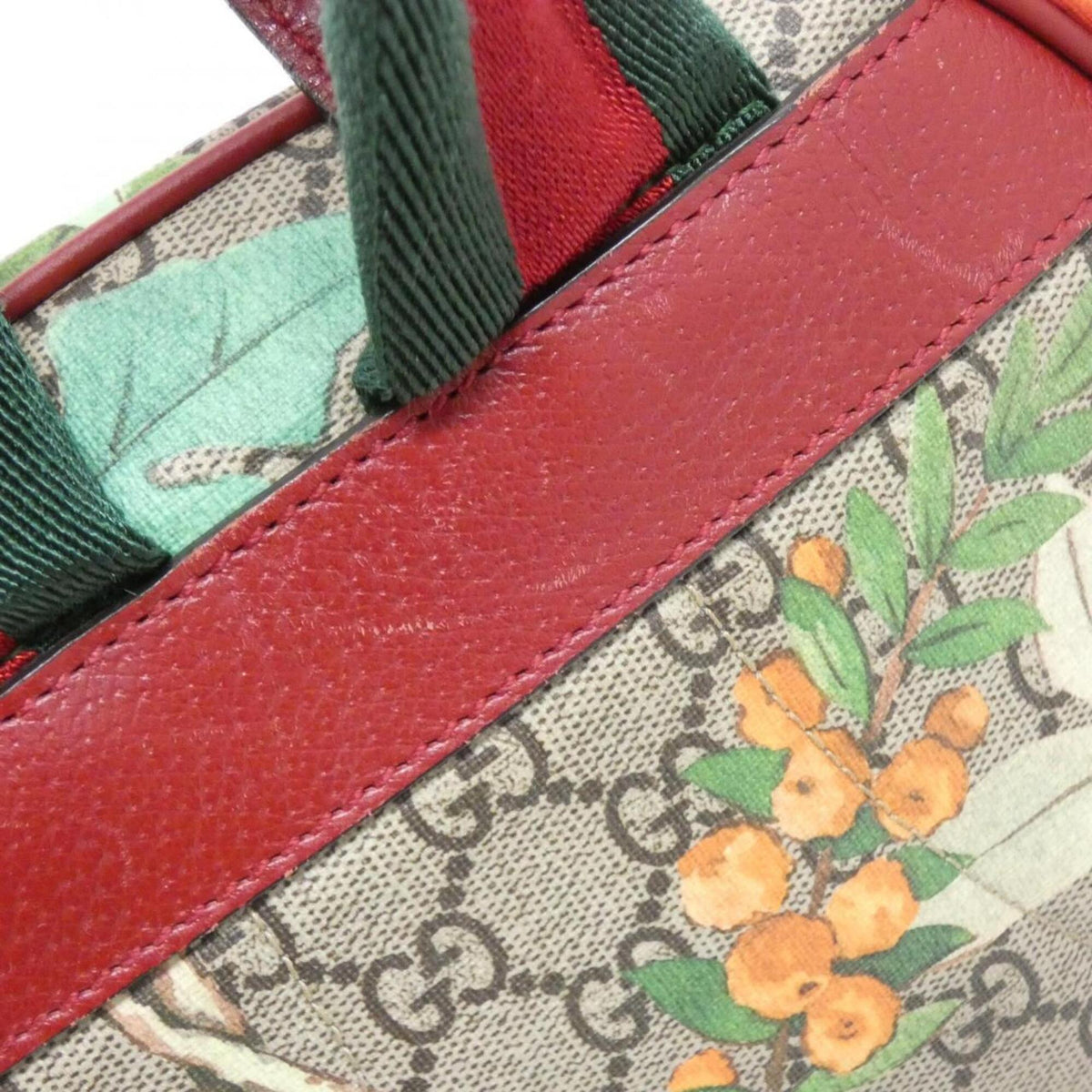 Gucci Beige Red Color Gg Supreme Canvas Backpack (Pre-Owned)