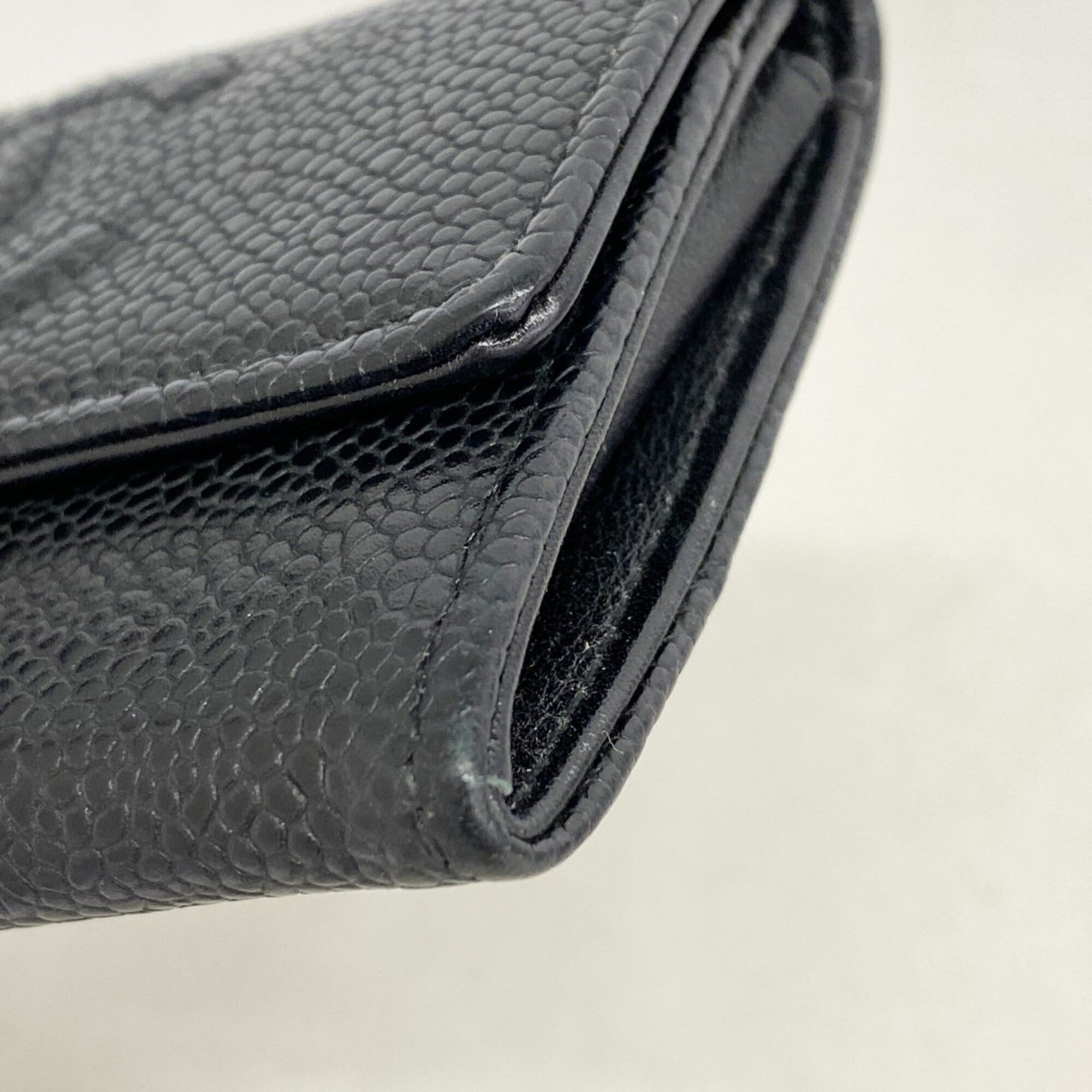 Chanel Black Grained Calfskin Coin Purse/Coin Case (Pre-Owned)