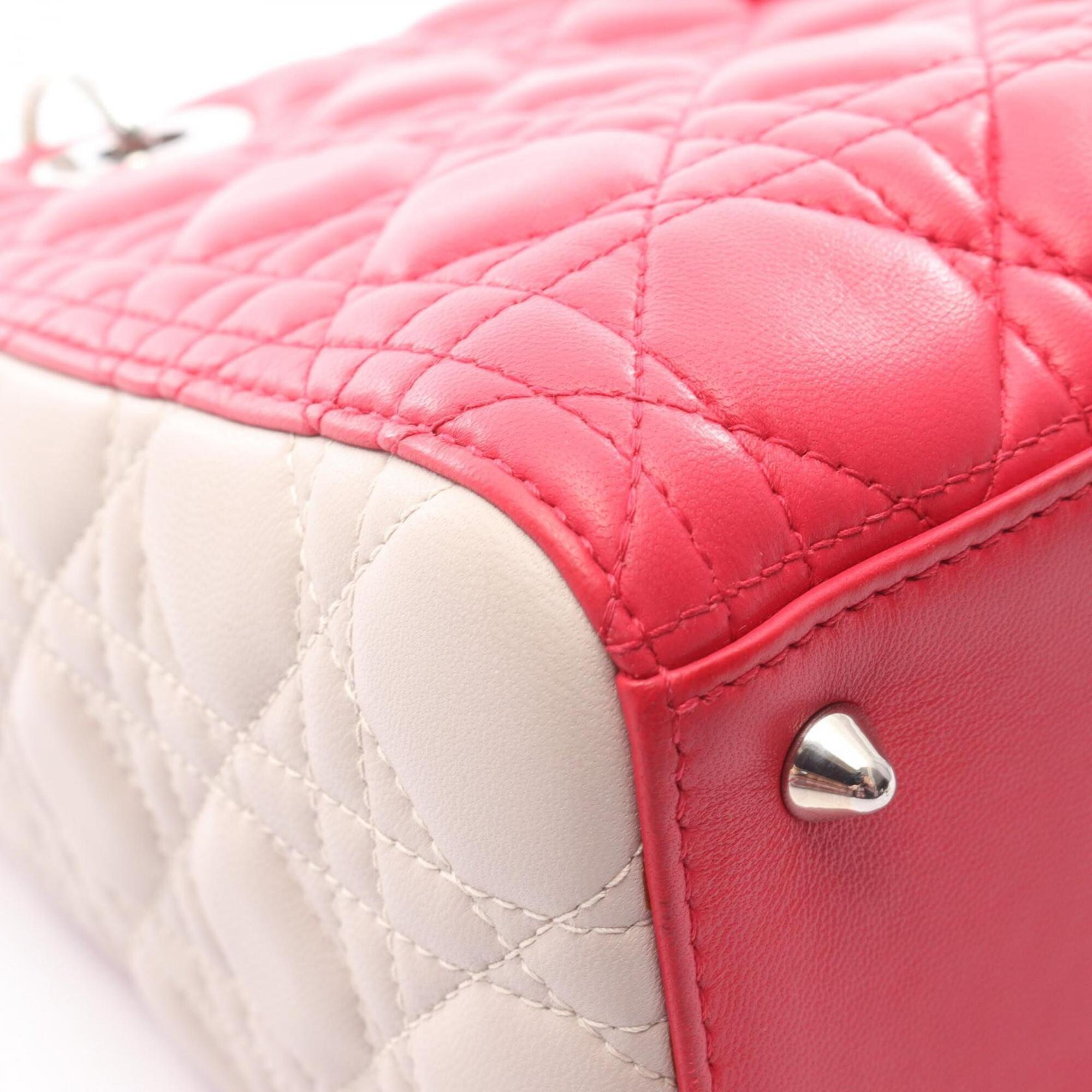 Christian Dior Gray Pink Leather Handbag (Pre-Owned)