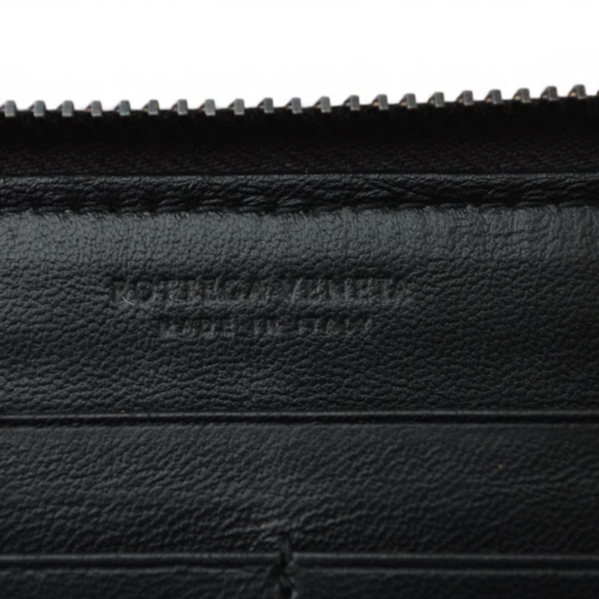 Bottega Veneta Intrecciato Black Leather Long Wallet (Bi-Fold) (Pre-Owned)