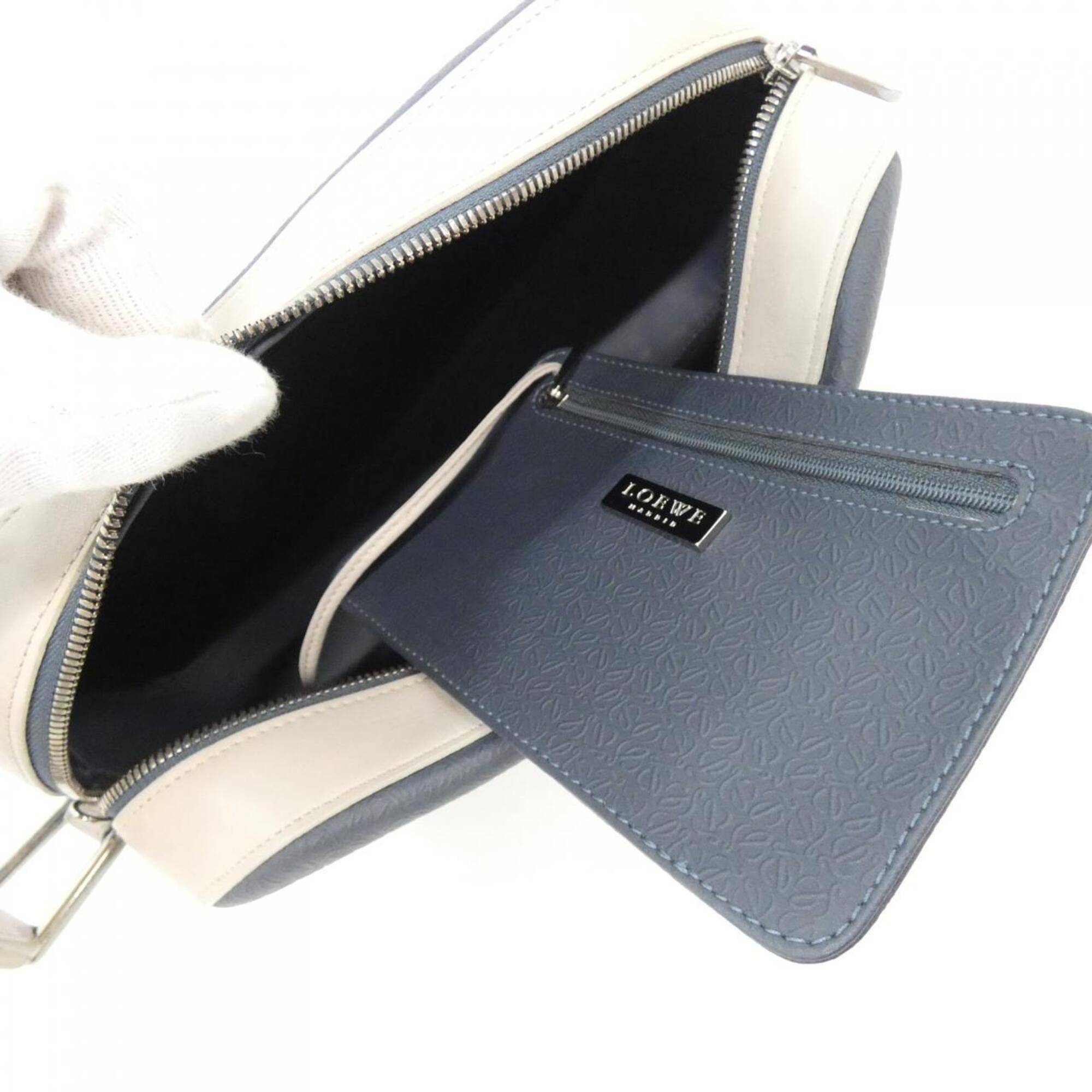 Loewe Gray Navy Pvc Vinyl Pouch Shoulder Bag (Pre-Owned)