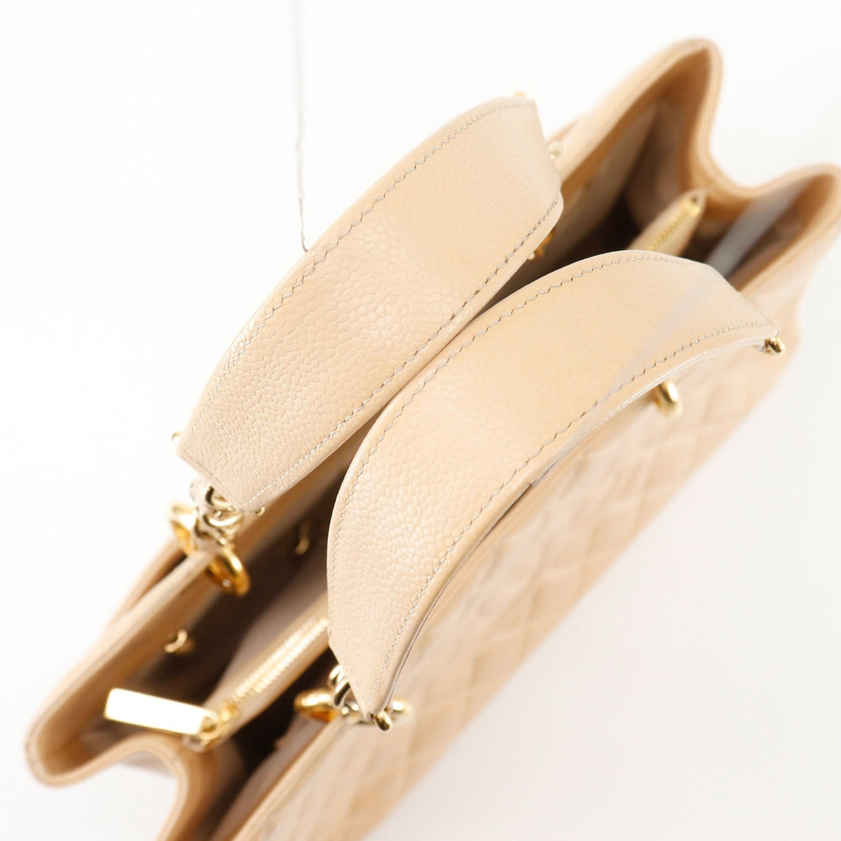 Chanel Beige Grained Calfskin Tote Bag (Pre-Owned)
