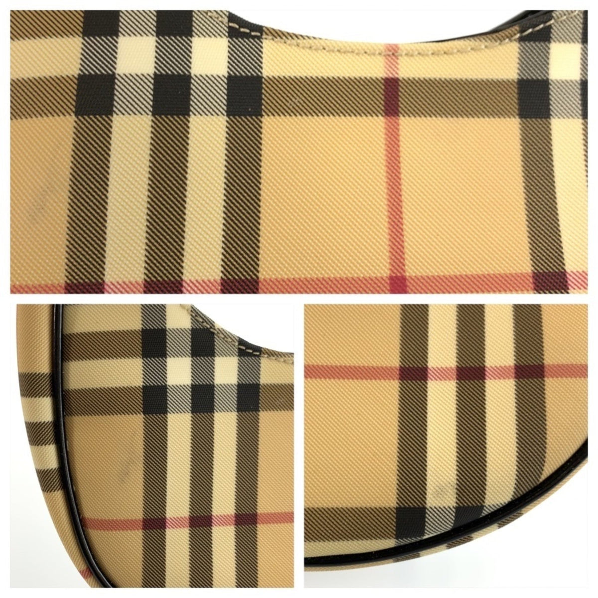Burberry Beige Black Pvc Handbag (Pre-Owned)
