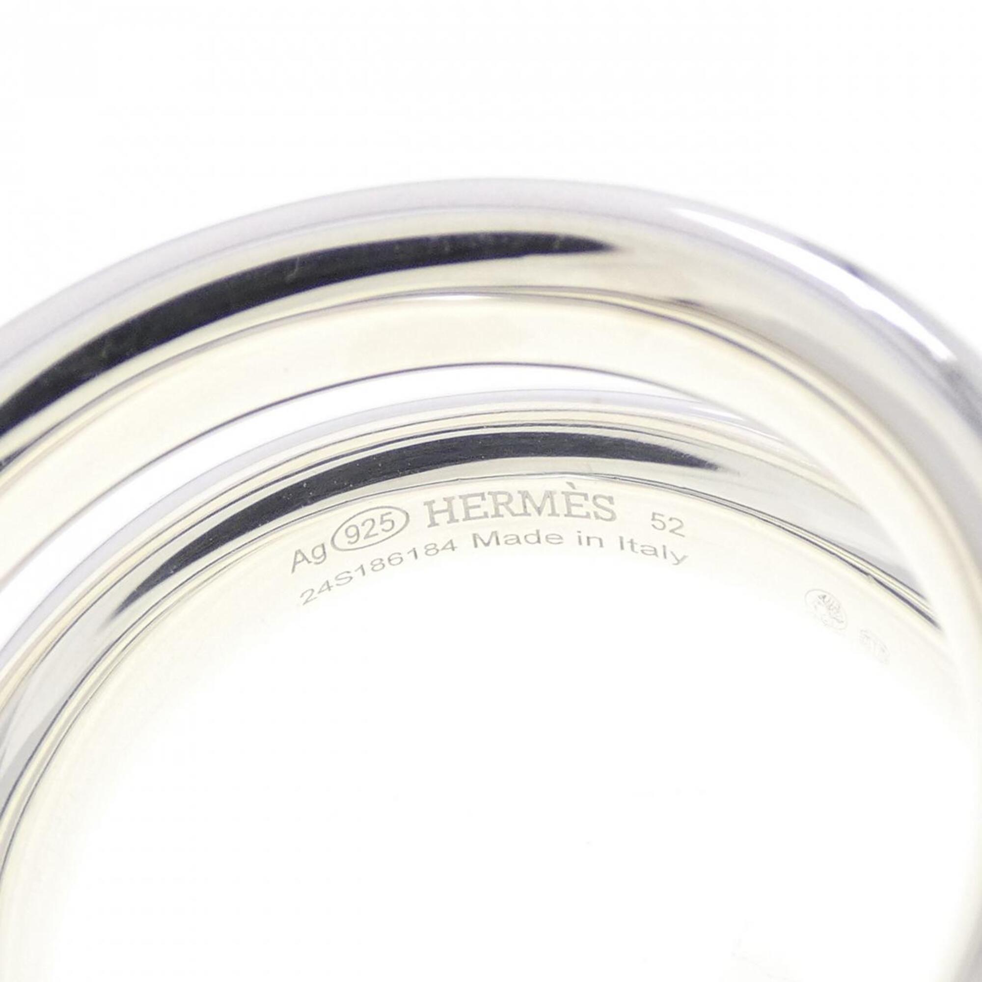 Hermes Silver Silver 925 Band Ring (Pre-Owned)