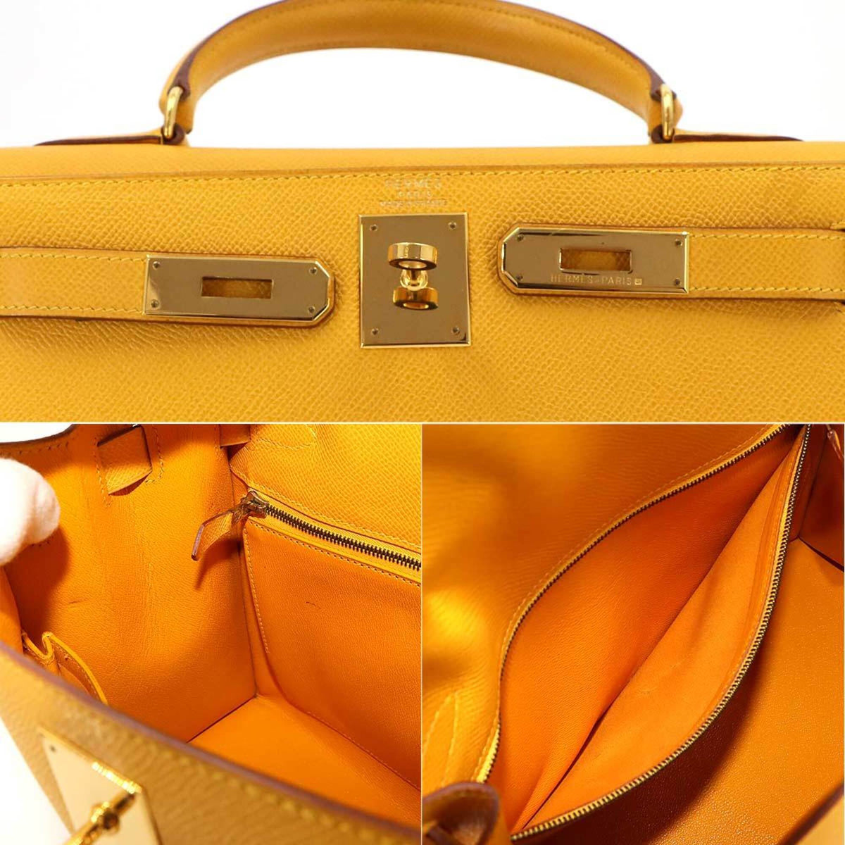 Hermes Jaune Courchevel Leather Handbag (Pre-Owned)