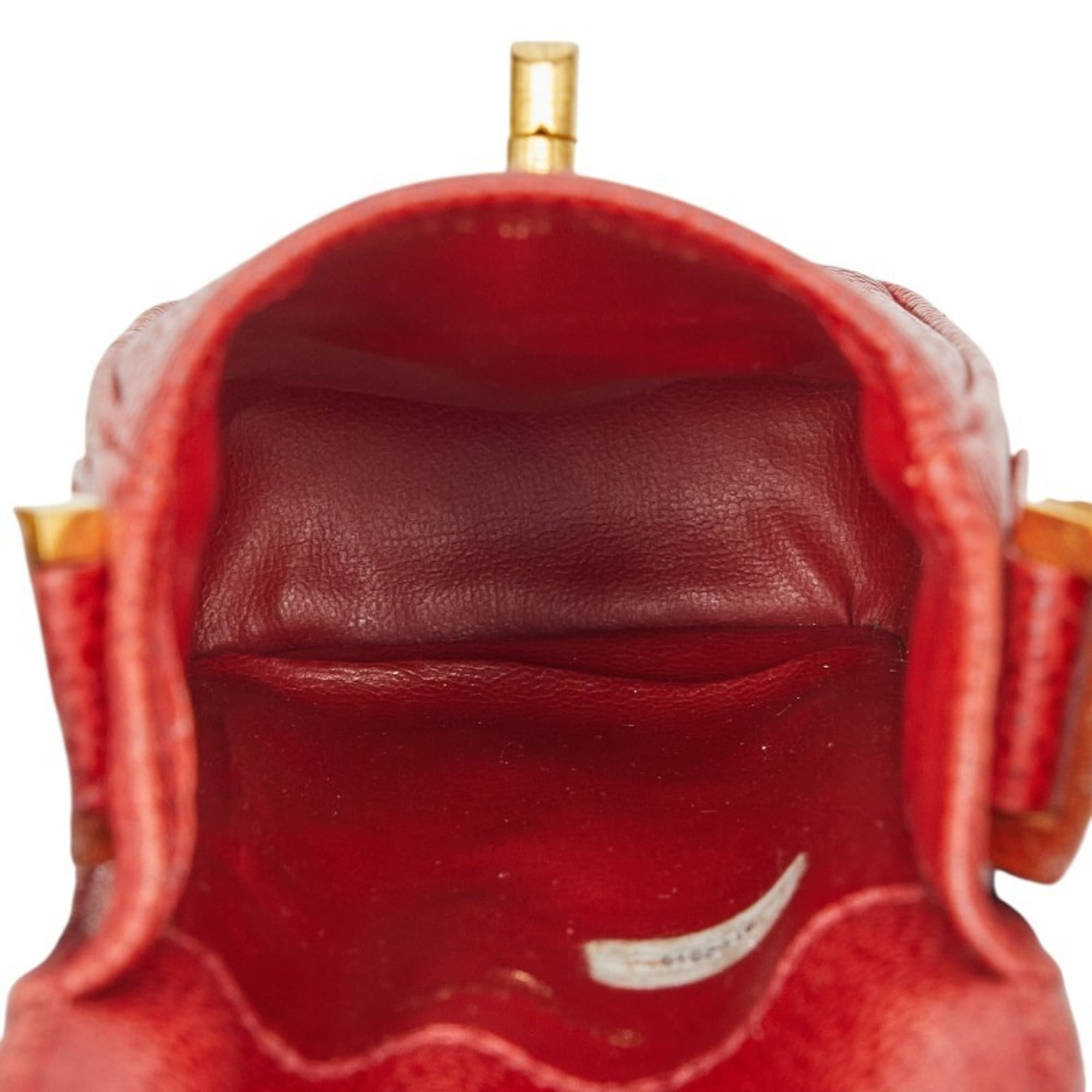Chanel Red Color Grained Calfskin Pouch Shoulder Bag (Pre-Owned)