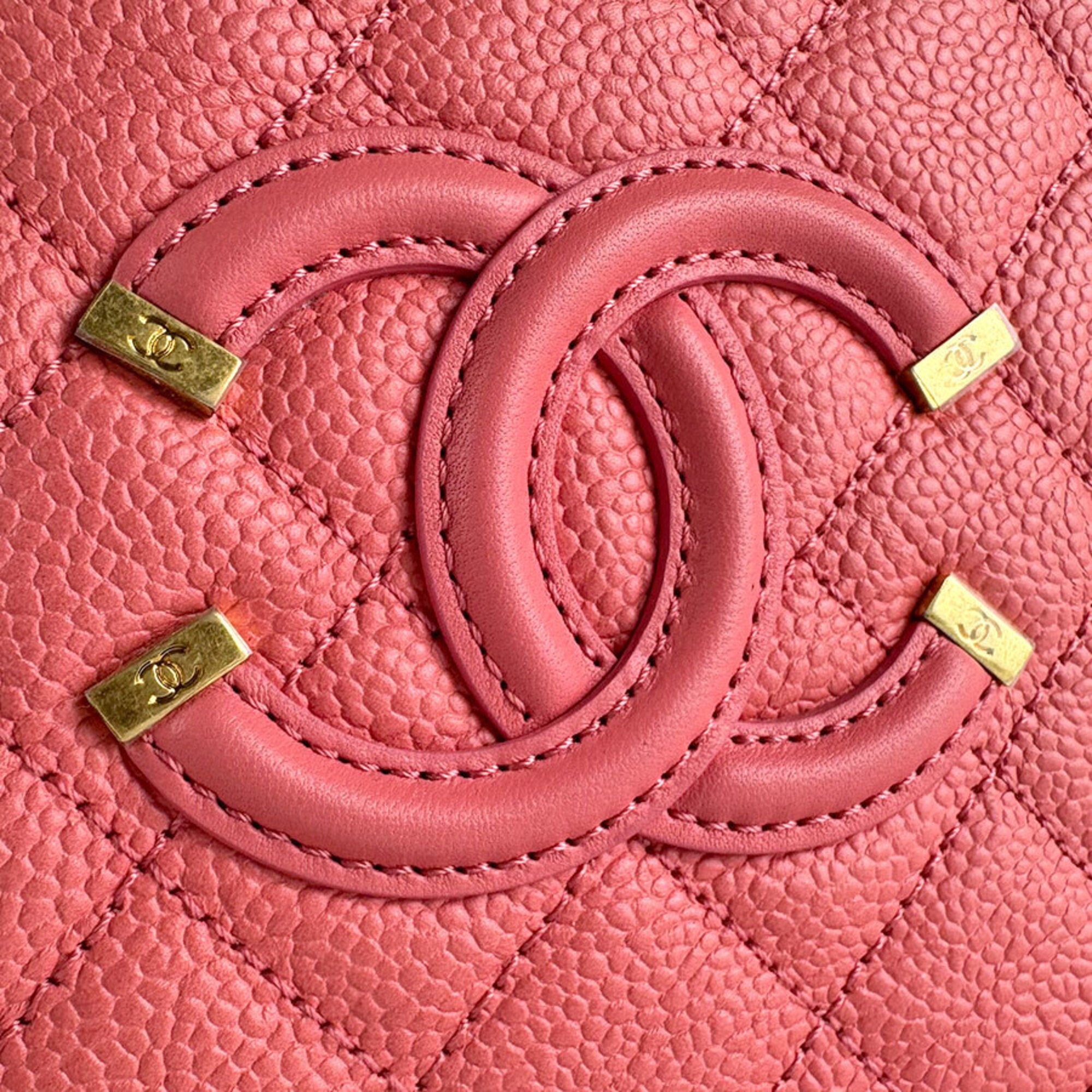 Chanel Pink Grained Calfskin Shoulder Bag (Pre-Owned)