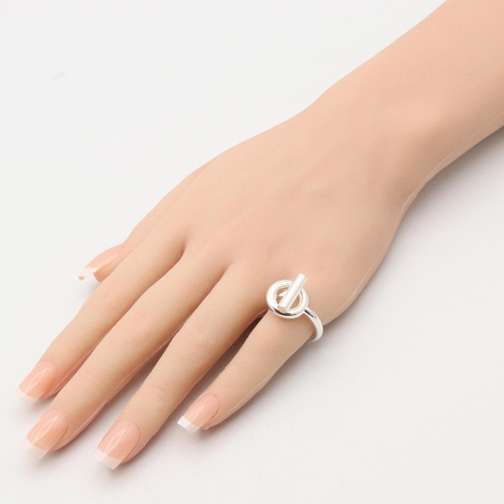Hermes Silver Silver 925 Band Ring (Pre-Owned)