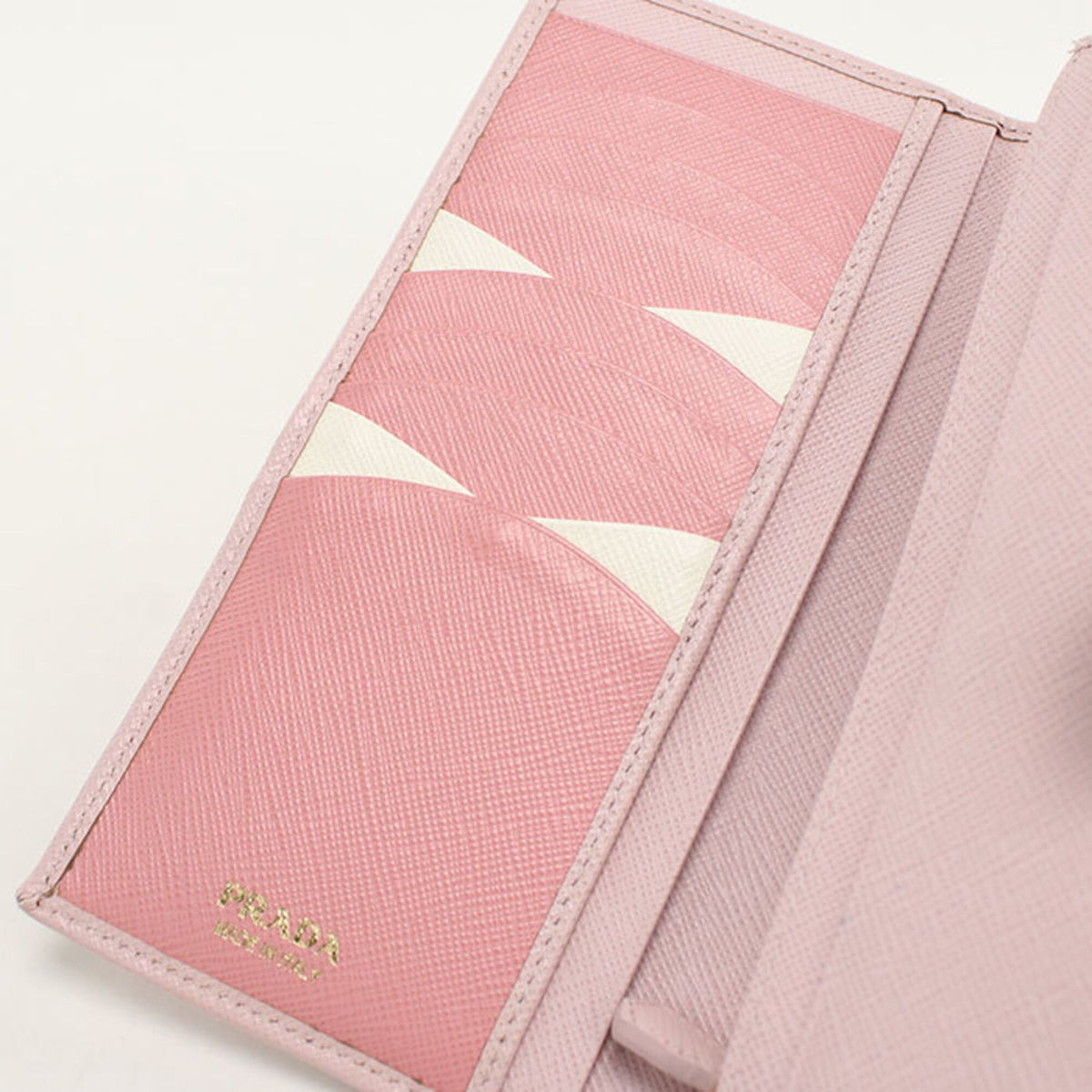 Prada Pink Leather Long Wallet (Bi-Fold) (Pre-Owned)