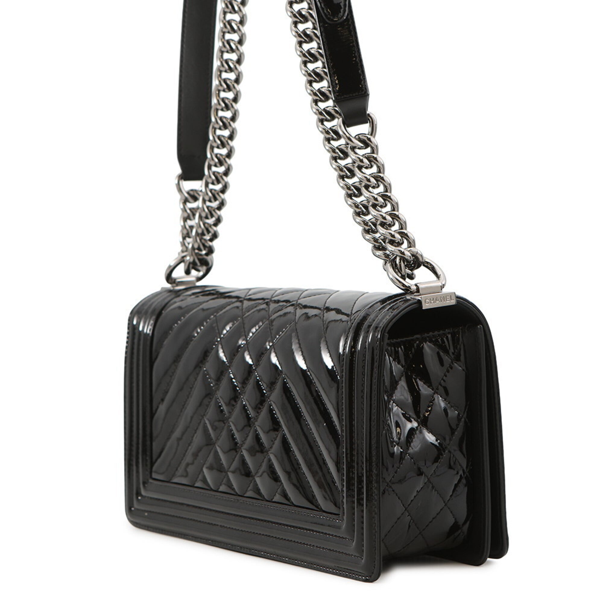 Chanel Black Patent Leather Shoulder Bag (Pre-Owned)