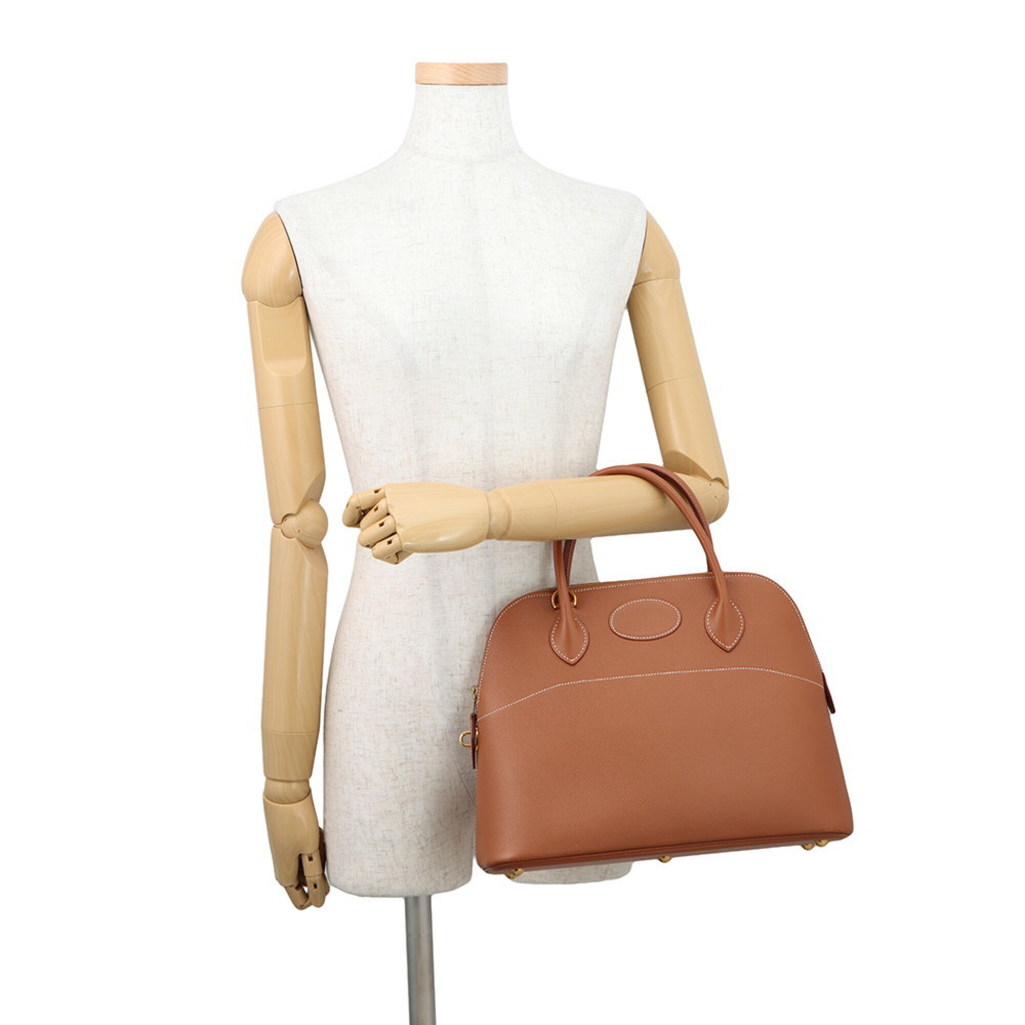 Hermes Bolide Gold Courchevel Leather Handbag (Pre-Owned)