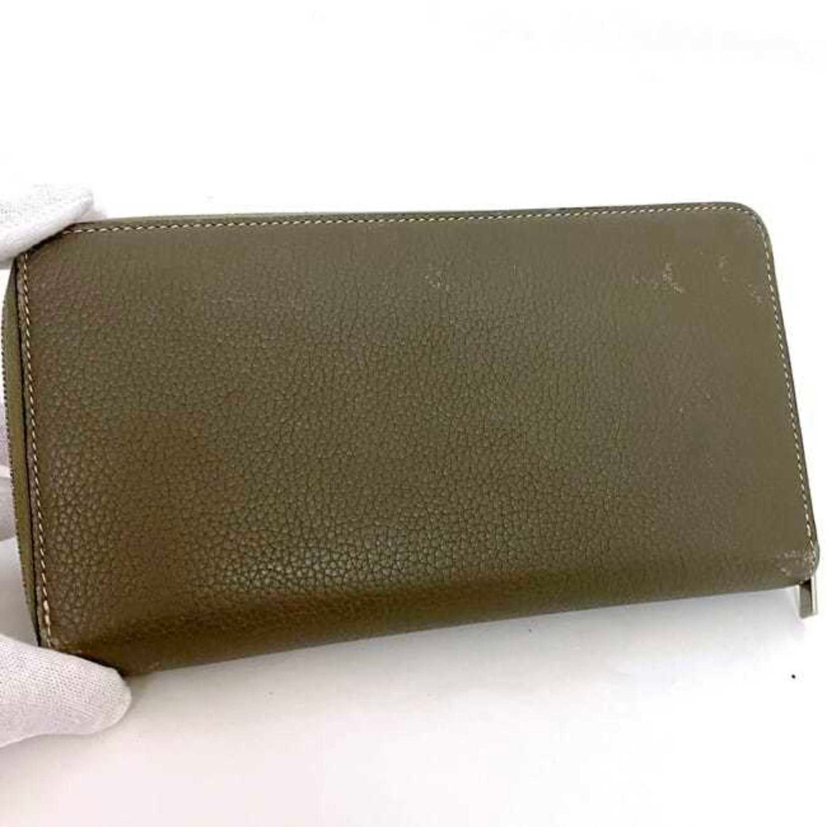 Celine Grayish Leather Long Wallet (Bi-Fold) (Pre-Owned)