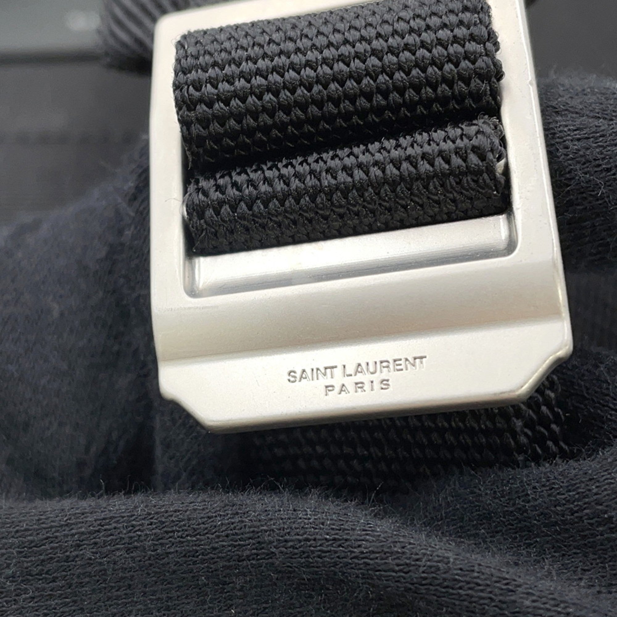 Saint Laurent Blue Nylon Leather Backpack (Pre-Owned)