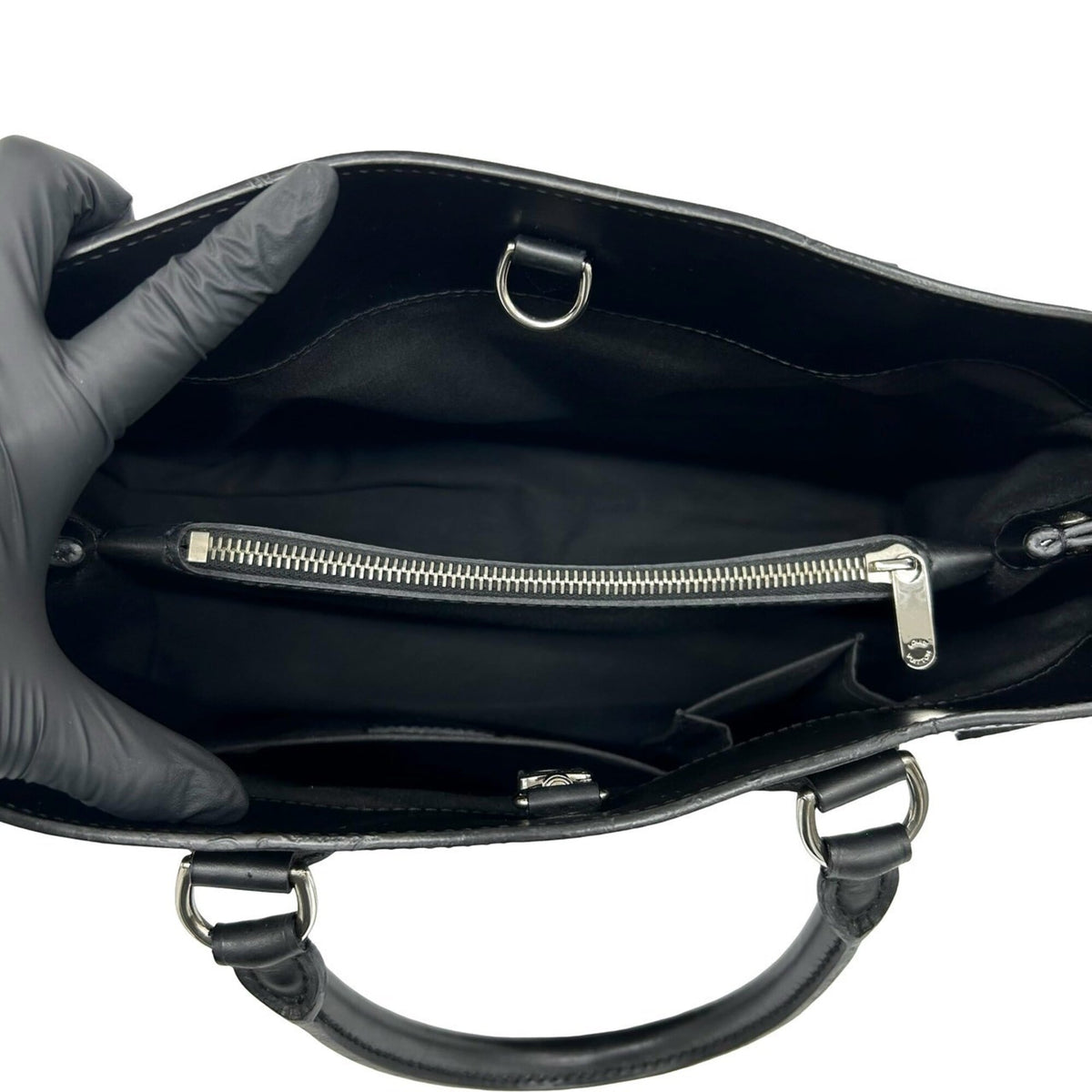 Louis Vuitton Black Leather Boston Bag Handbag Tote Bag (Pre-Owned)