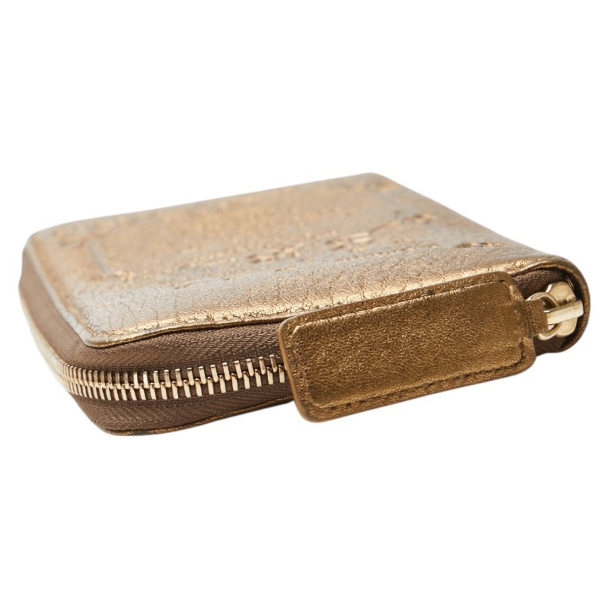 Bvlgari Collezione Gold Leather Long Wallet (Bi-Fold) (Pre-Owned)
