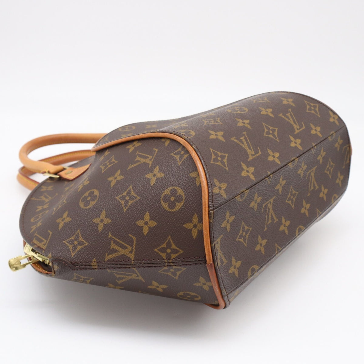 Louis Vuitton Beige Brown Monogram Coated Canvas Leather Handbag (Pre-Owned)