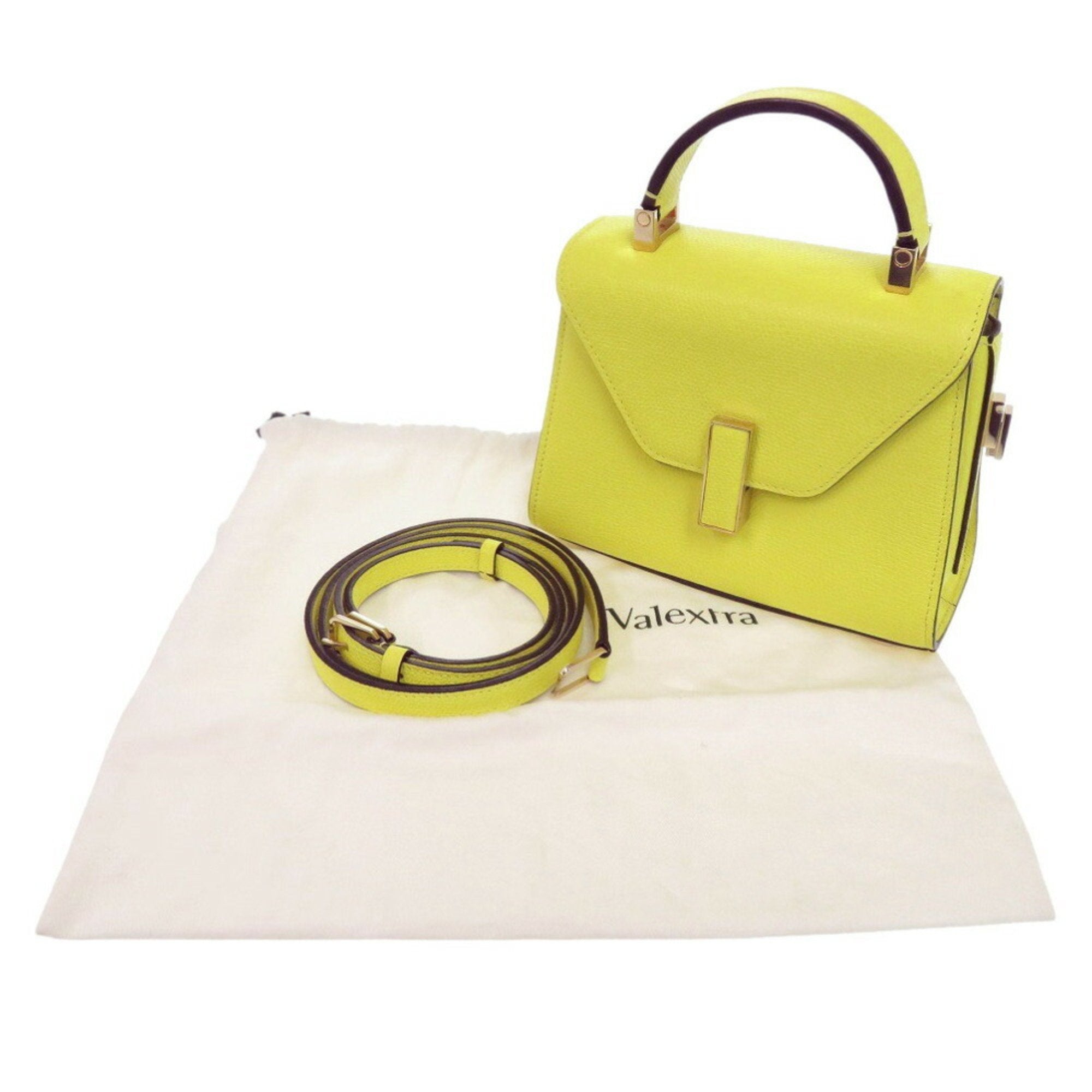 Valextra Yellow Leather Handbag (Pre-Owned)
