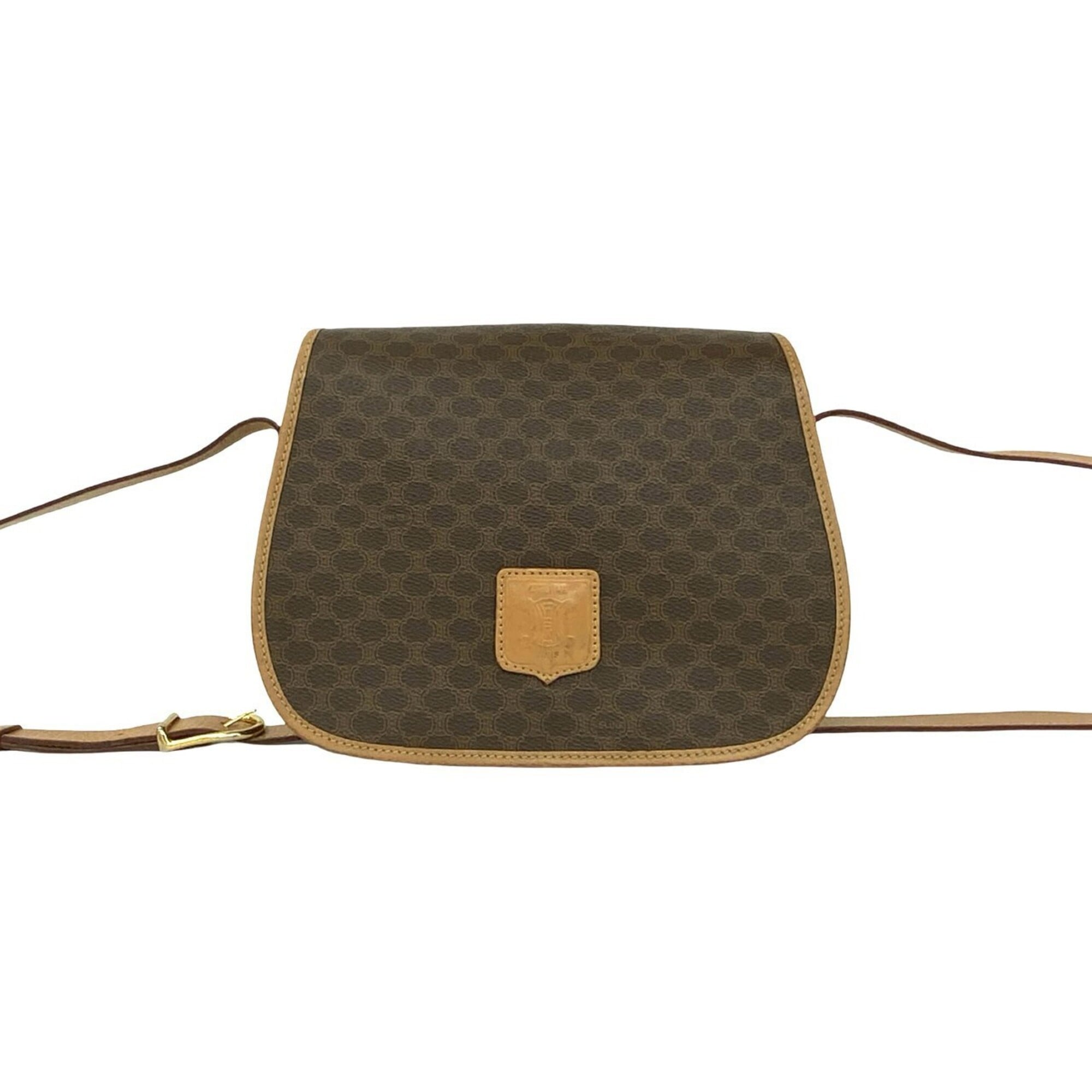 Celine Brown Leather Pvc Pochette Shoulder Bag (Pre-Owned)