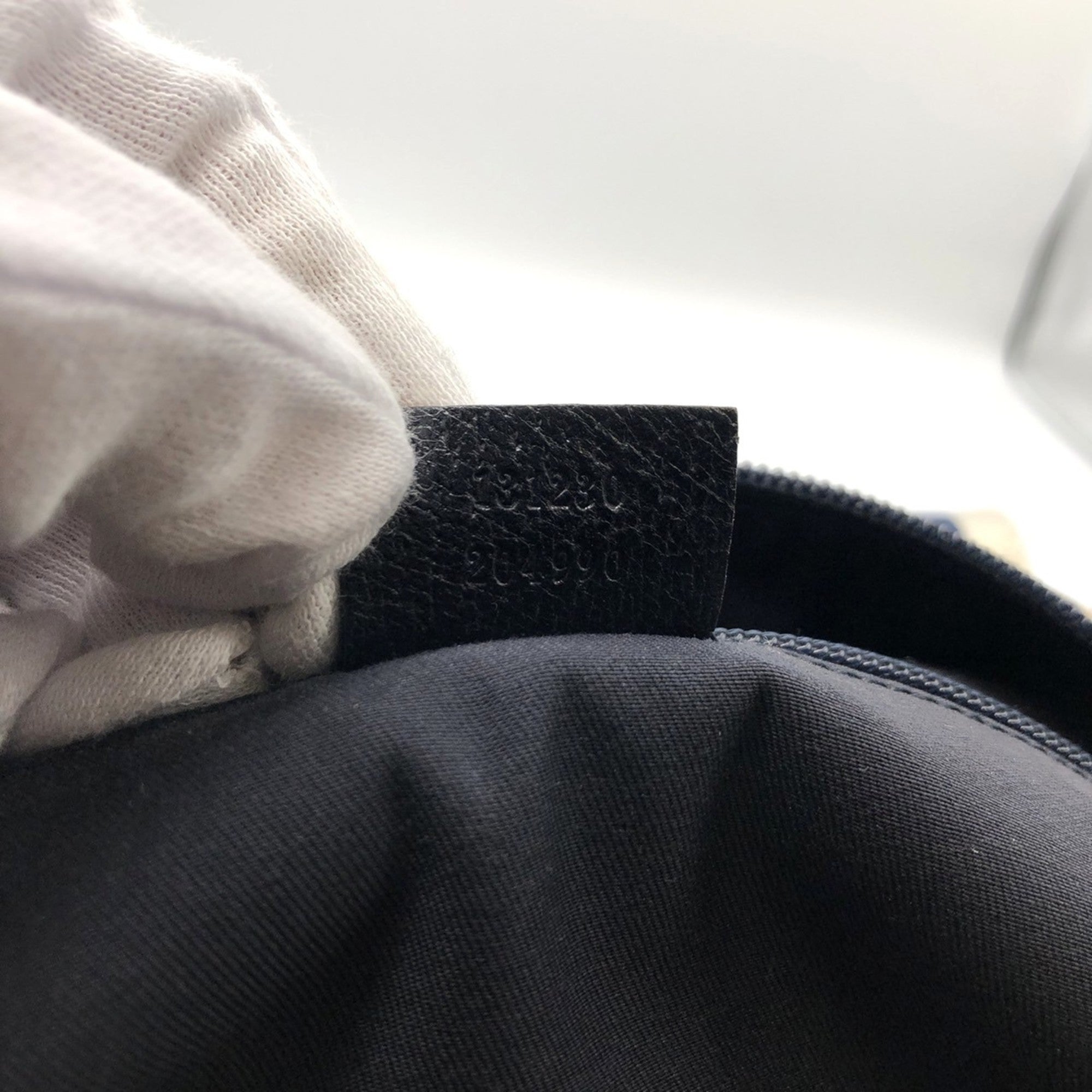 Gucci Gg Canvas Navy Gg Canvas Leather Tote Bag (Pre-Owned)