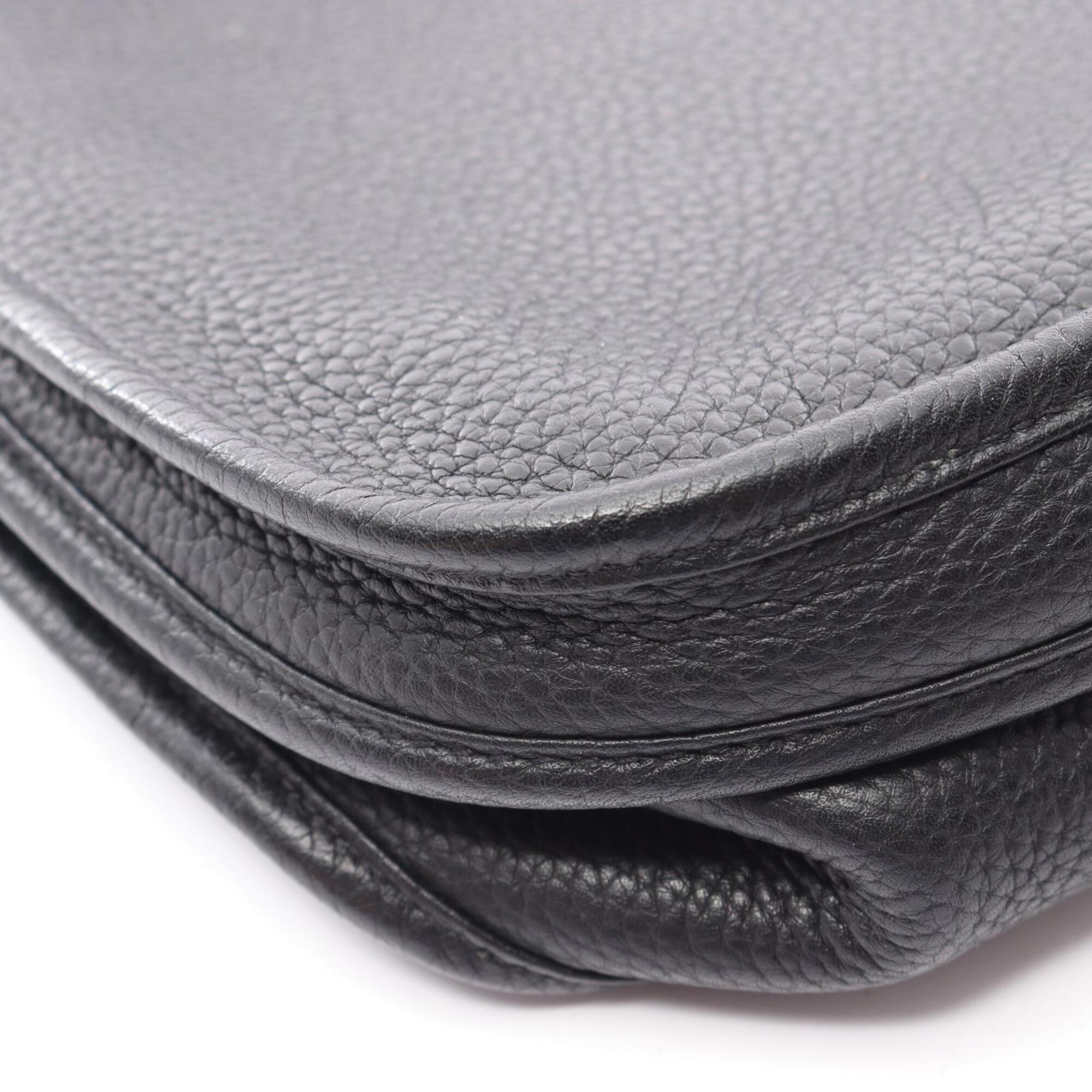 Hermes Black Taurillon Clemence Leather Shoulder Bag (Pre-Owned)