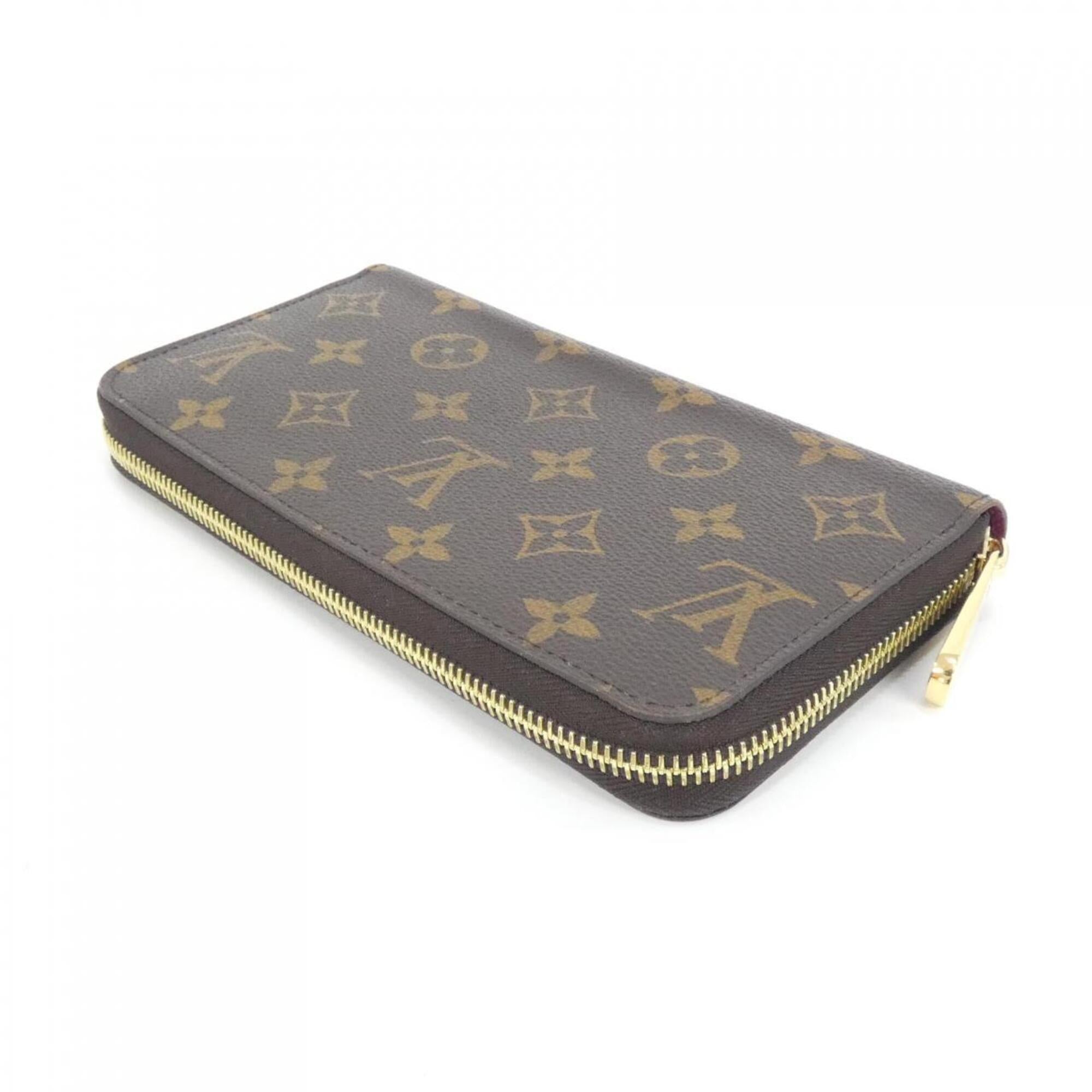 Louis Vuitton Monogram Fuchsia Marron Coated Canvas Long Wallet (Bi-Fold) (Pre-Owned)