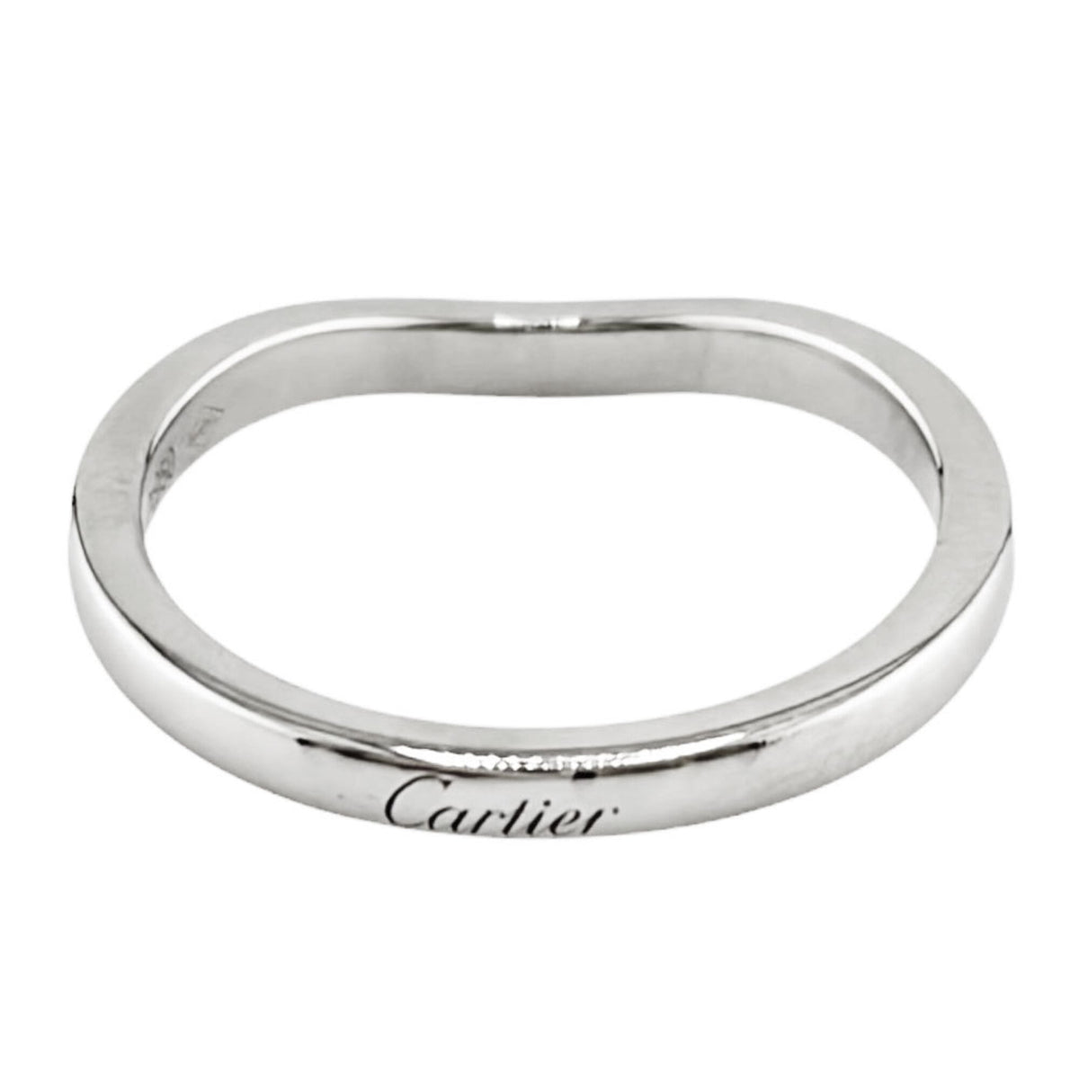 Cartier Silver Platinum 950 Band Ring (Pre-Owned)