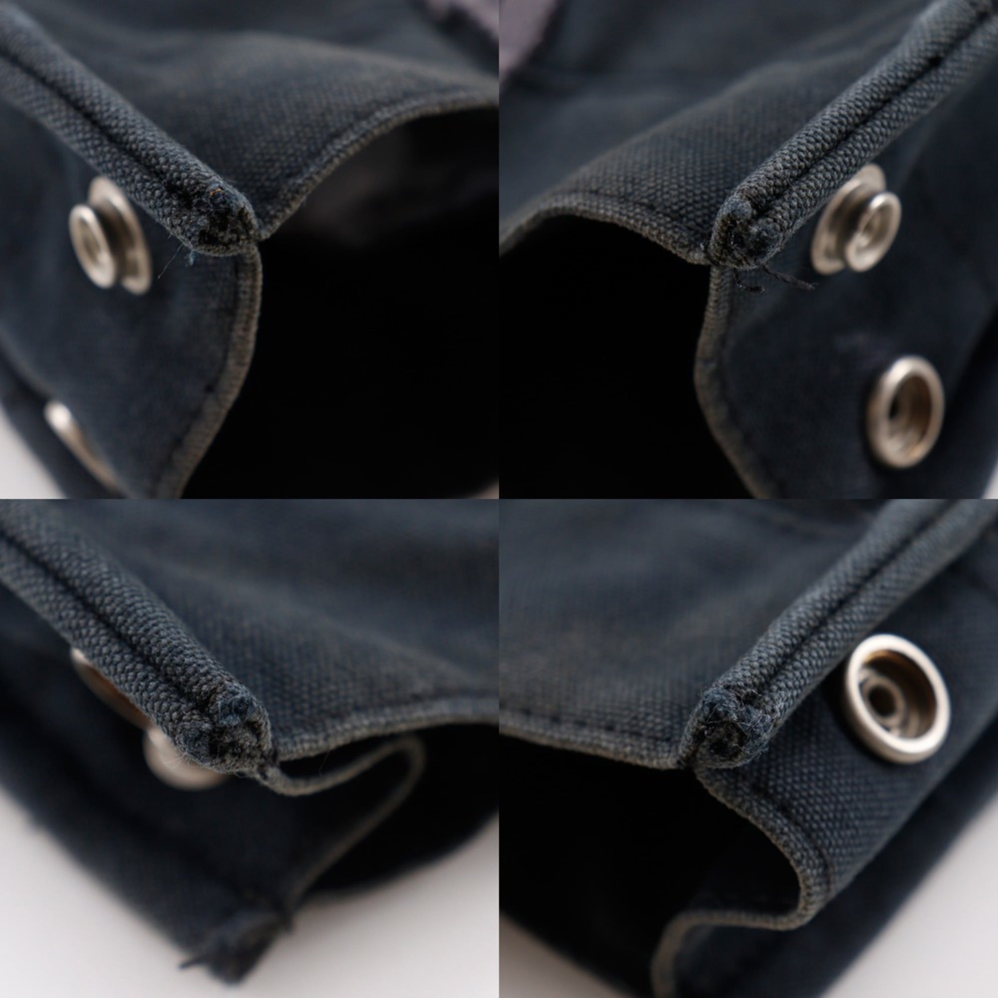 Hermes Black Cotton Canvas Handbag (Pre-Owned)