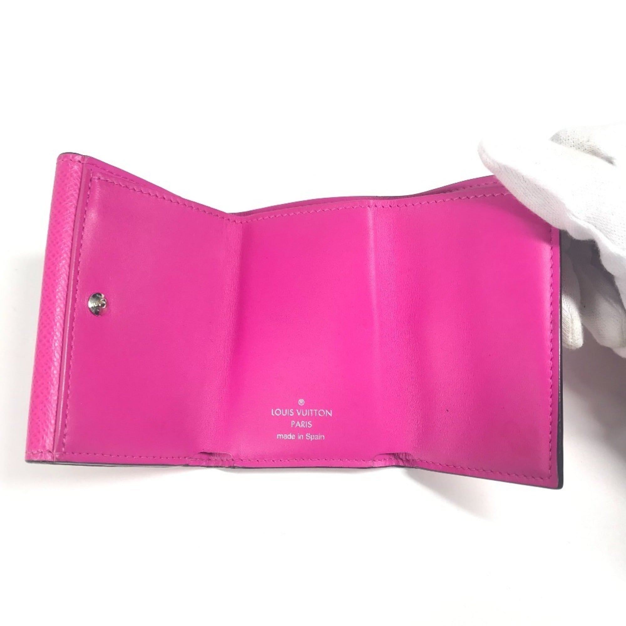 Louis Vuitton Pink Taigarama Wallet (Tri-Fold) (Pre-Owned)