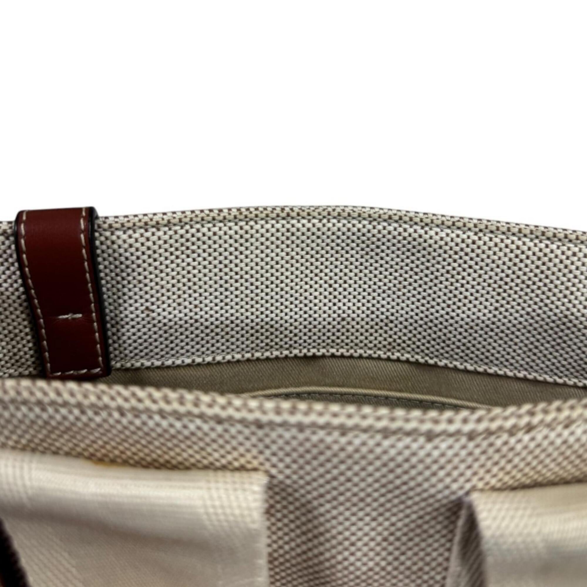 Chloé Beige Brown Canvas Leather Handbag (Pre-Owned)