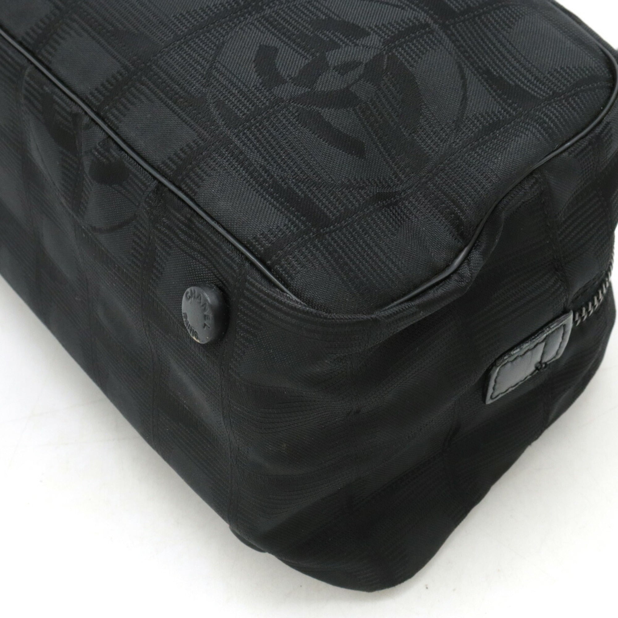 Chanel New Travel Line Black New Travel Line Boston Bag Handbag (Pre-Owned)