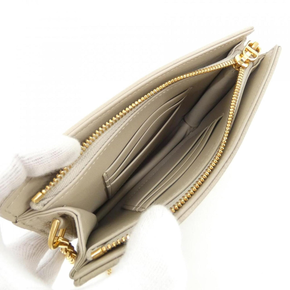 Christian Dior Sand Leather Handbag Pouch Shoulder Bag (Pre-Owned)