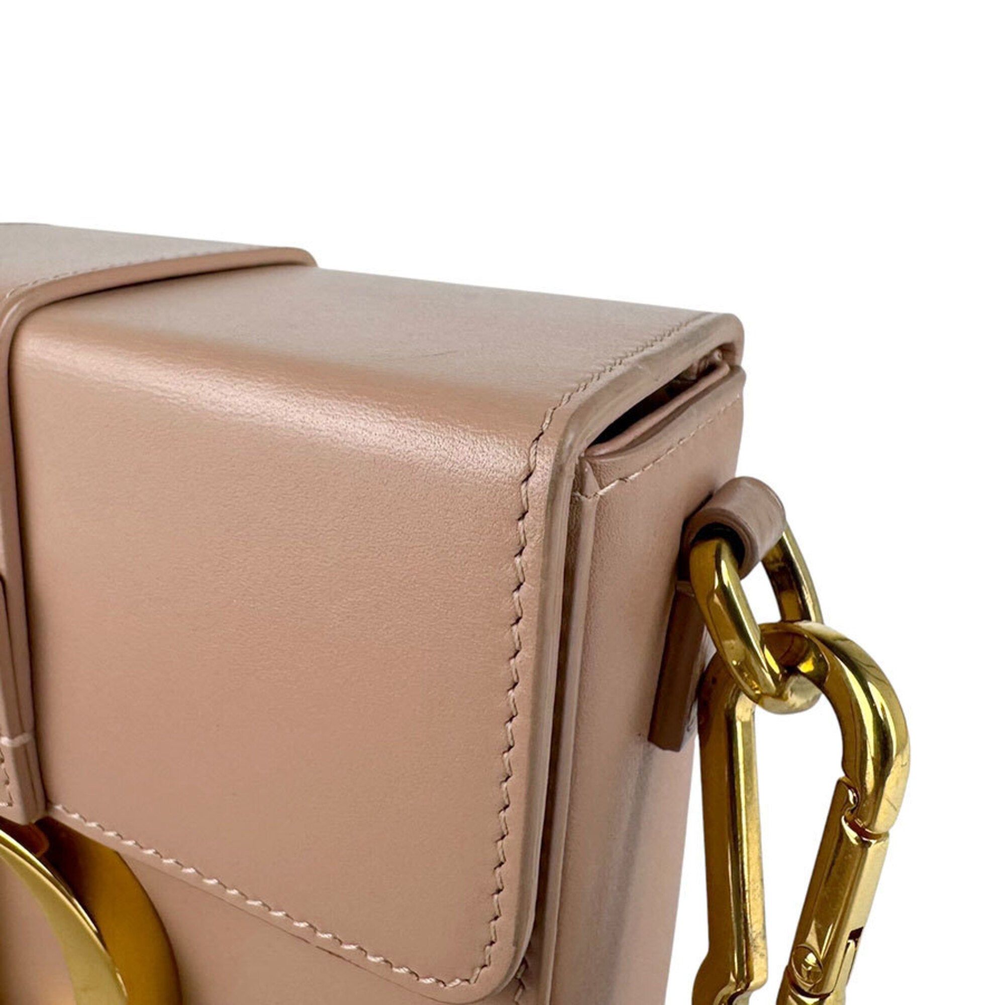 Christian Dior Pink Beige Leather Shoulder Bag (Pre-Owned)