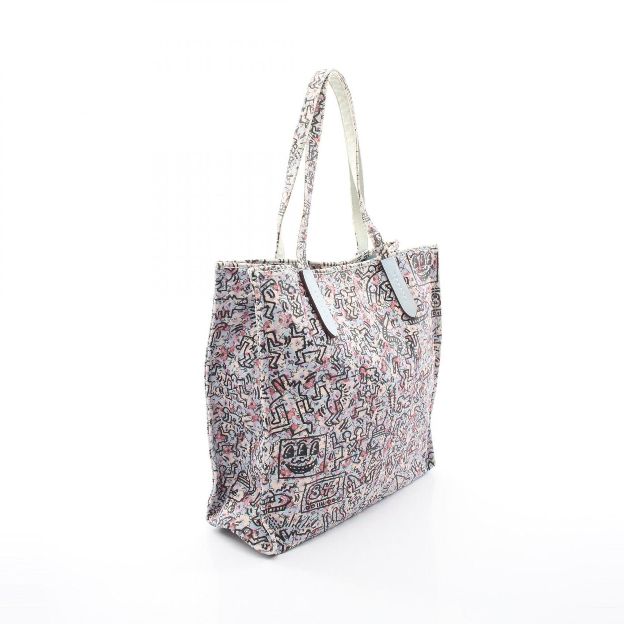 Coach Blue Multi-Color Canvas Leather Handbag Tote Bag (Pre-Owned)