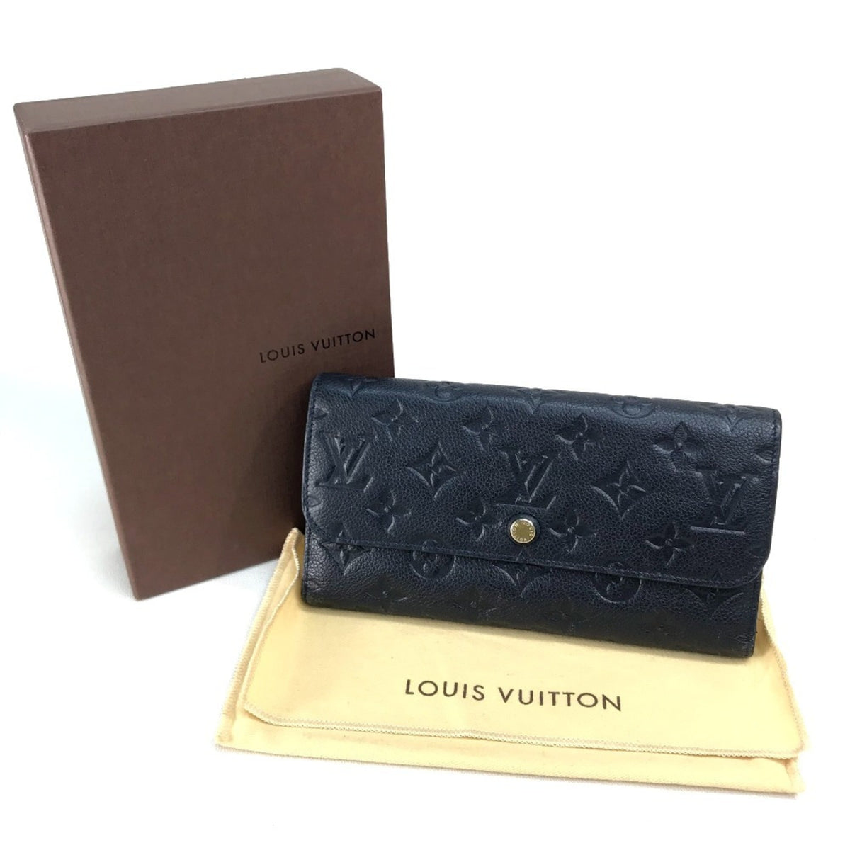 Louis Vuitton Infini Navy Monogram Empreinte Long Wallet (Bi-Fold) (Pre-Owned)