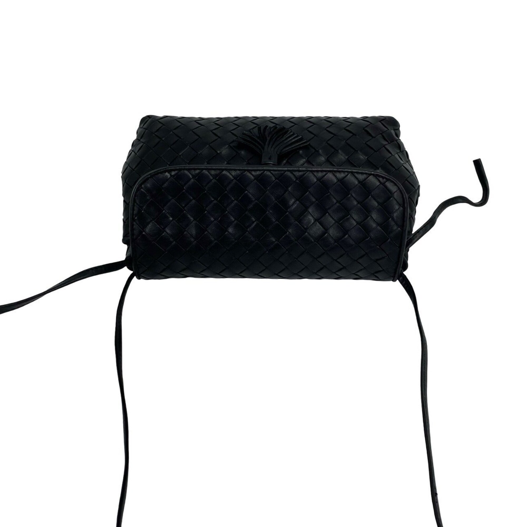 Bottega Veneta Black Leather Pochette Shoulder Bag (Pre-Owned)