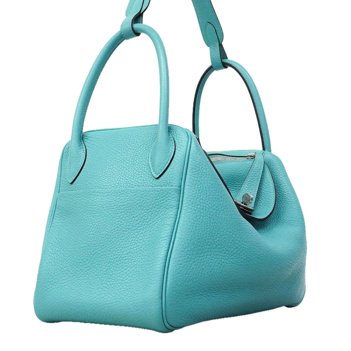 Hermes Blue Taurillon Clemence Leather Handbag (Pre-Owned)