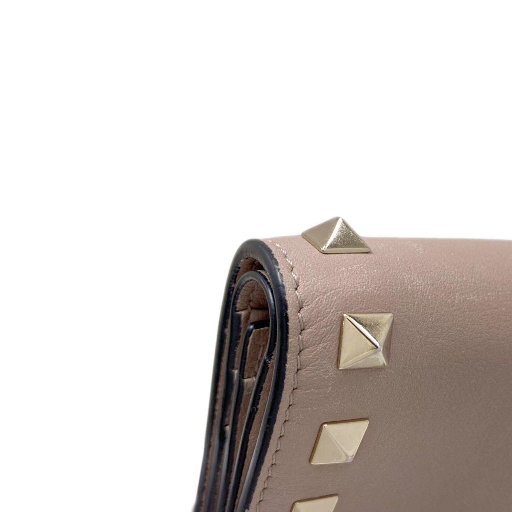 Valentino Beige Leather Wallet (Bi-Fold) (Pre-Owned)
