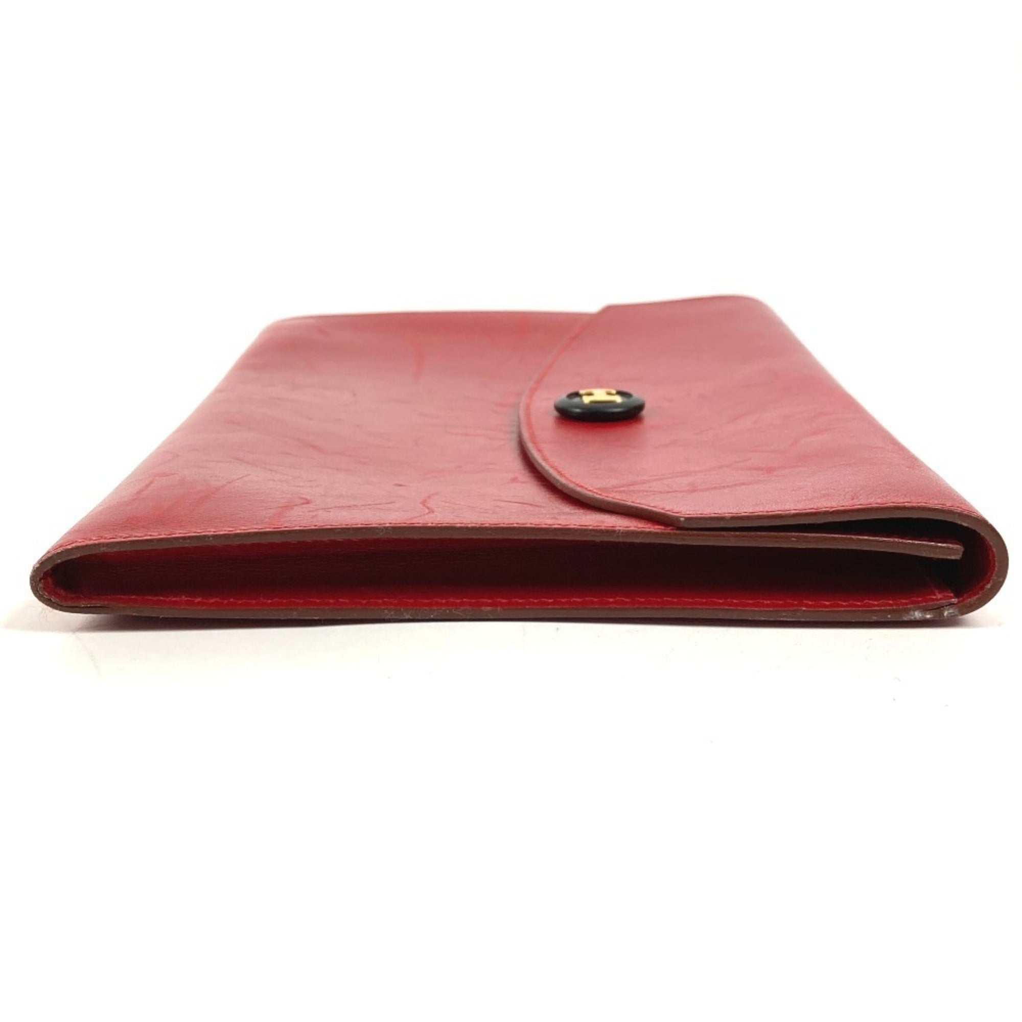 Hermes Red Color Leather Clutch Bag Pochette Pouch (Pre-Owned)