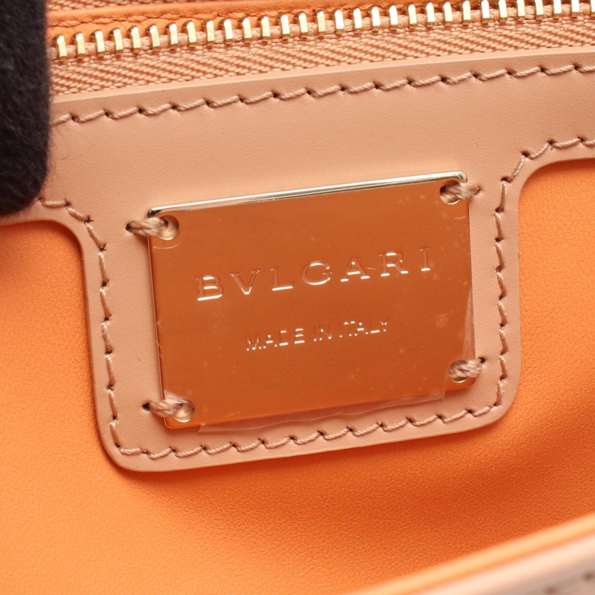 Bvlgari Orange Pink Leather Handbag Shoulder Bag (Pre-Owned)