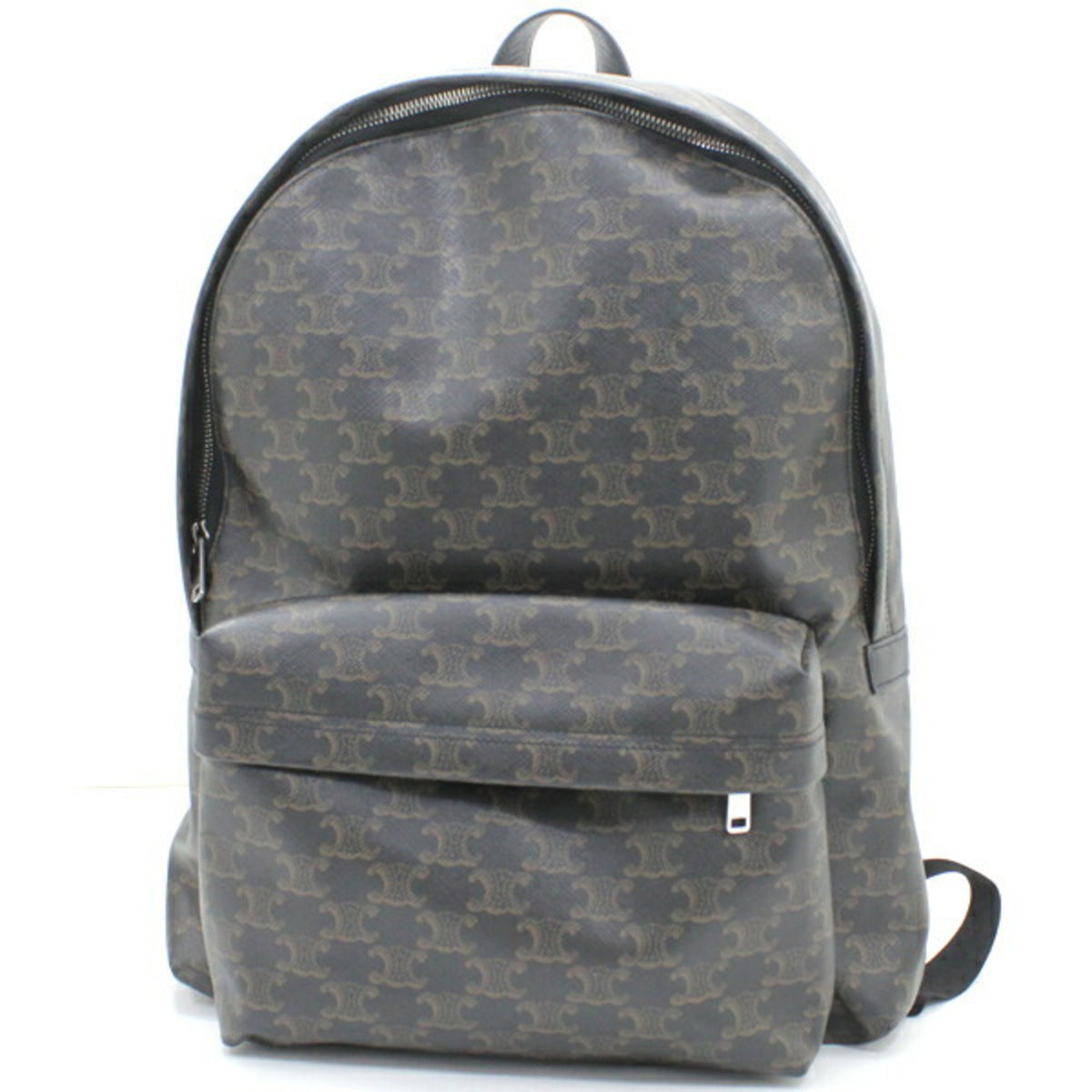 Celine Black Brown Canvas Leather Backpack (Pre-Owned)