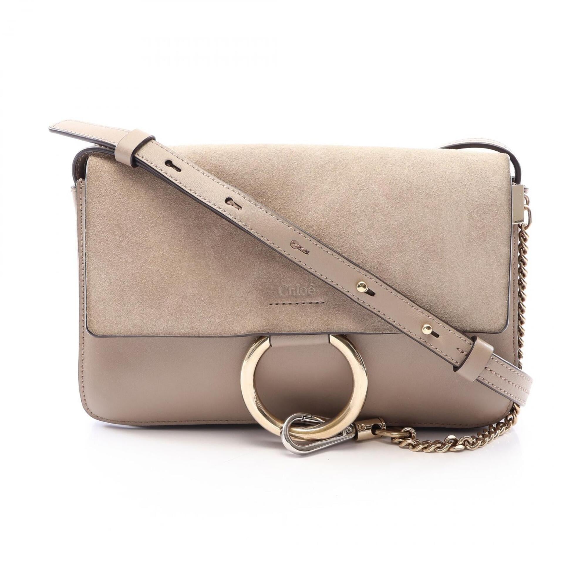 Chloé Beige Leather Suede Handbag Shoulder Bag (Pre-Owned)