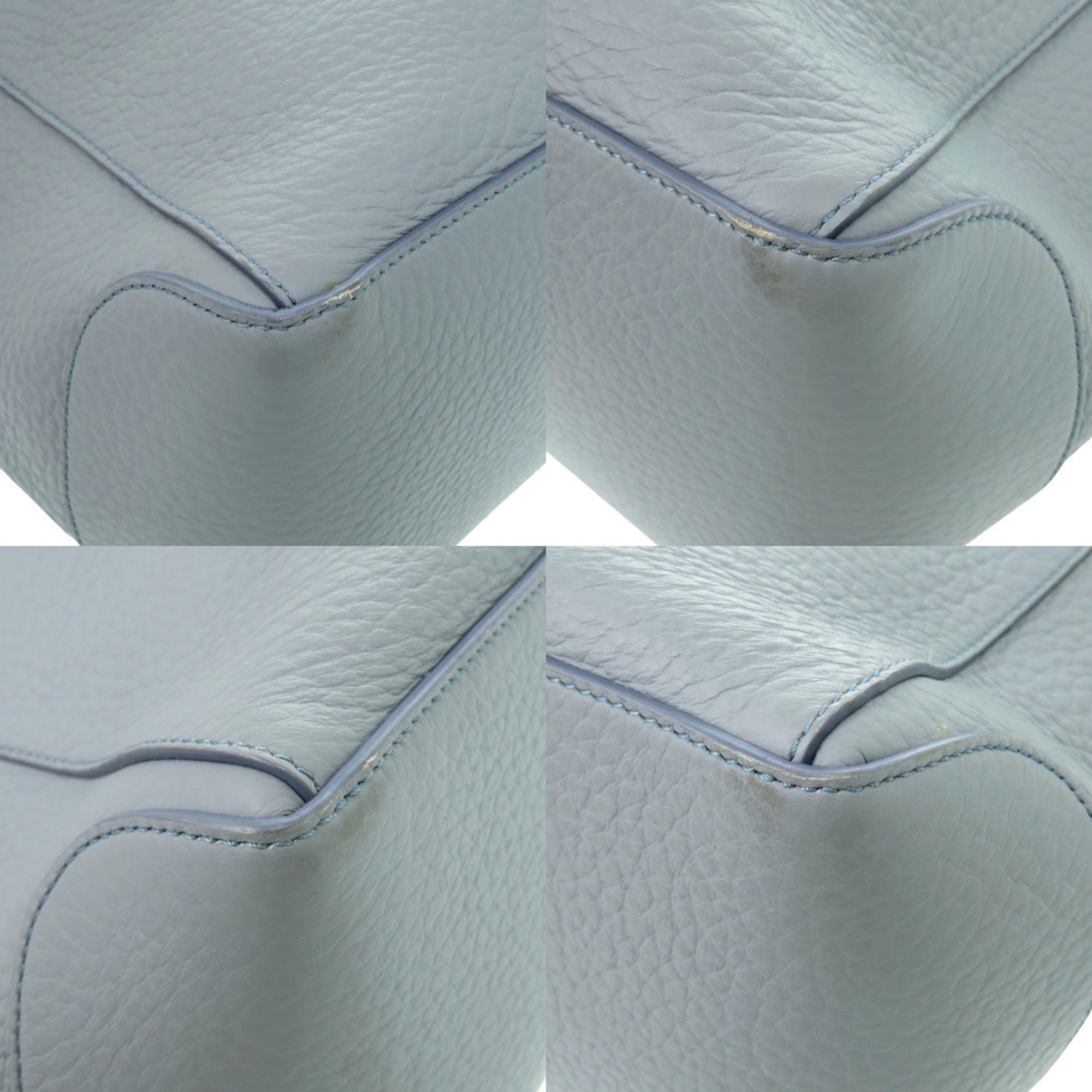 Tod's Blue Gray Leather Tote Bag (Pre-Owned)