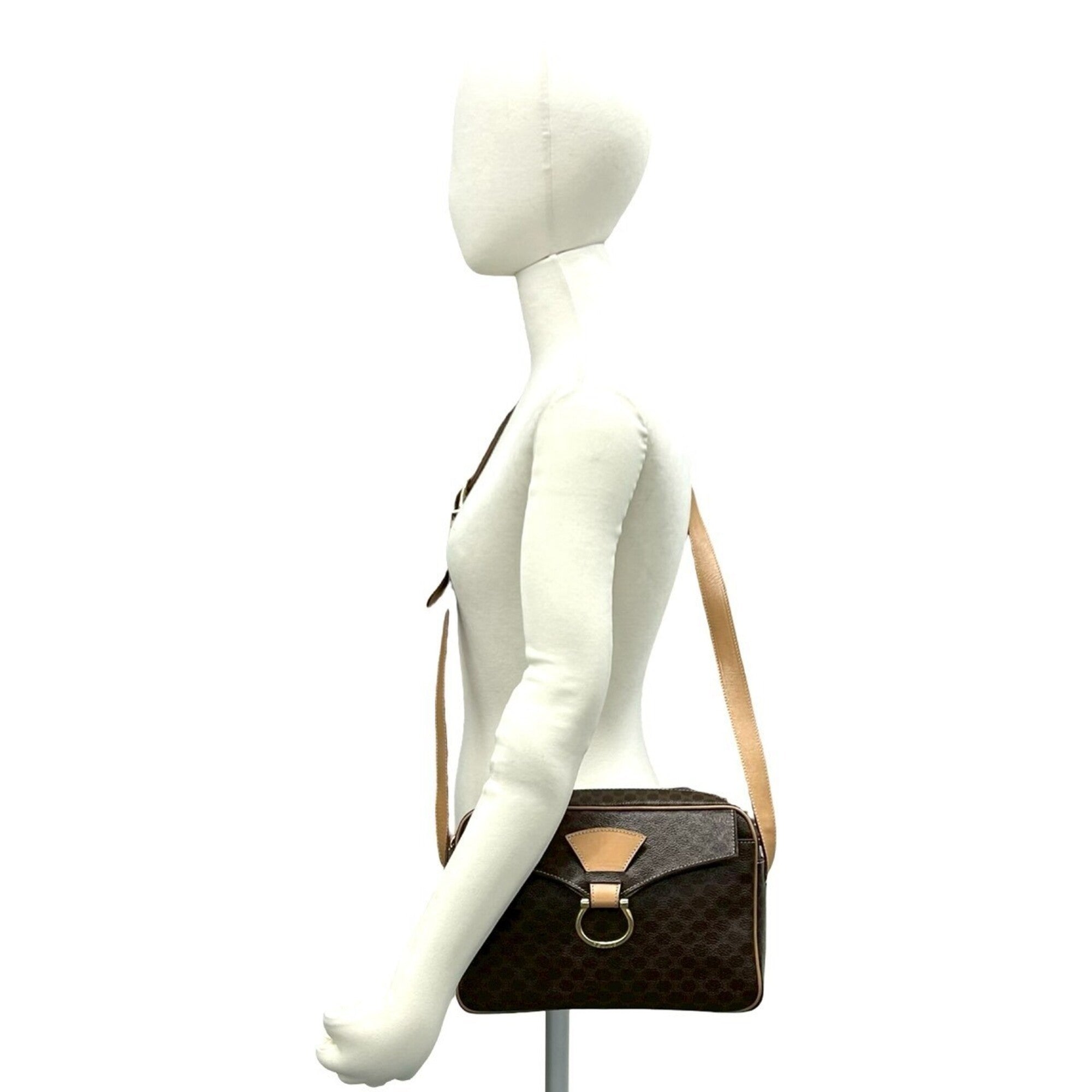 Celine Brown Leather Pvc Pochette Shoulder Bag (Pre-Owned)