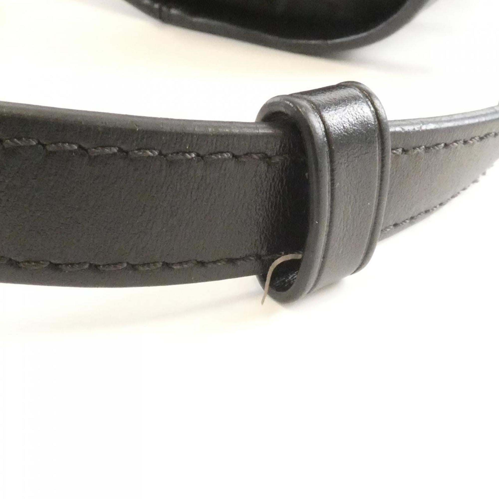 Louis Vuitton Black Leather Shoulder Bag (Pre-Owned)