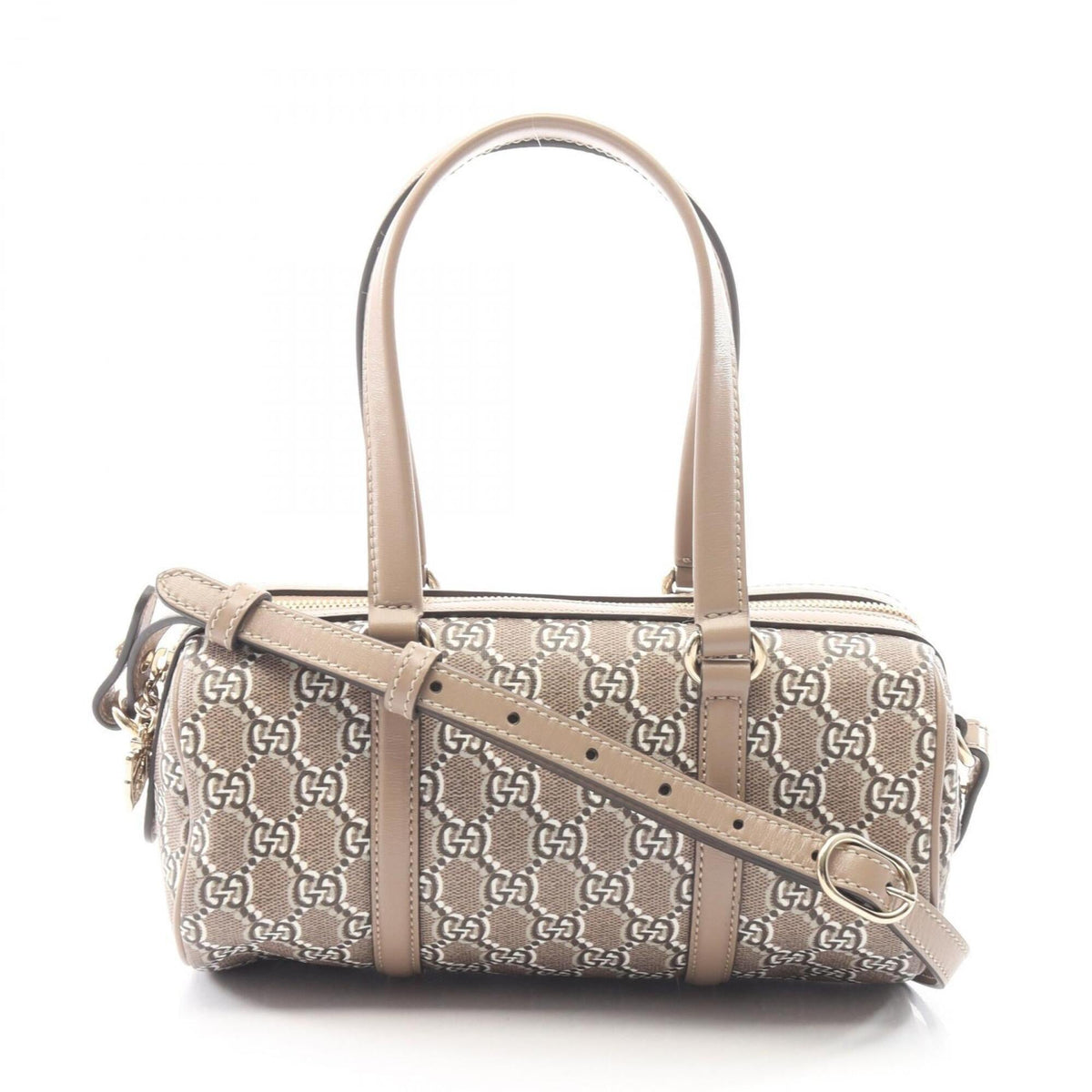 Gucci Beige Coated Canvas Leather Handbag (Pre-Owned)