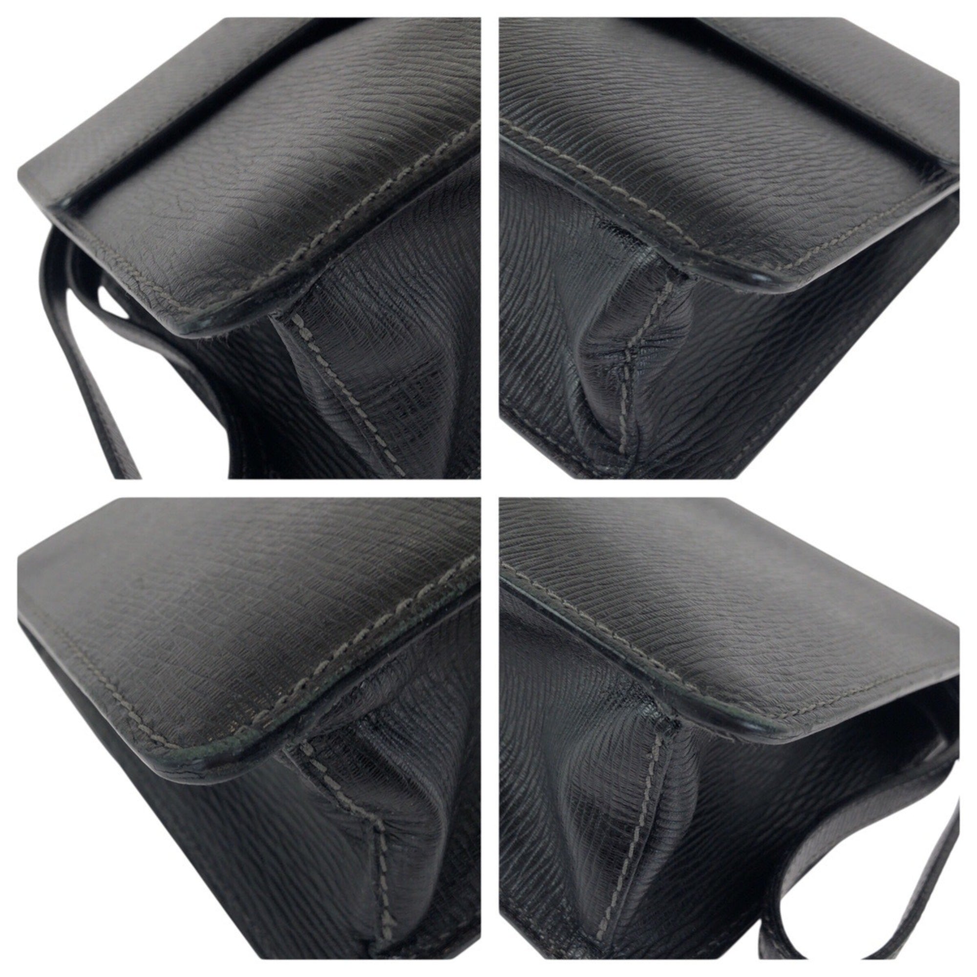Salvatore Ferragamo Black Leather Clutch Bag (Pre-Owned)