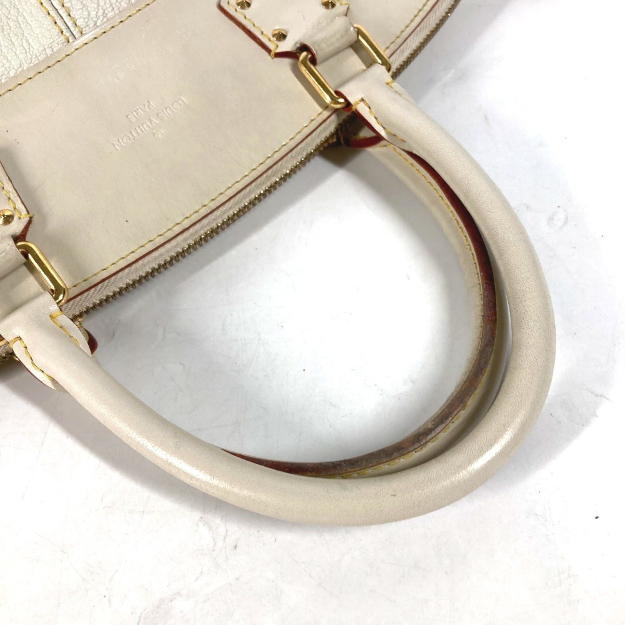 Louis Vuitton Galle White Yellow Suhali Leather Handbag Tote Bag (Pre-Owned)