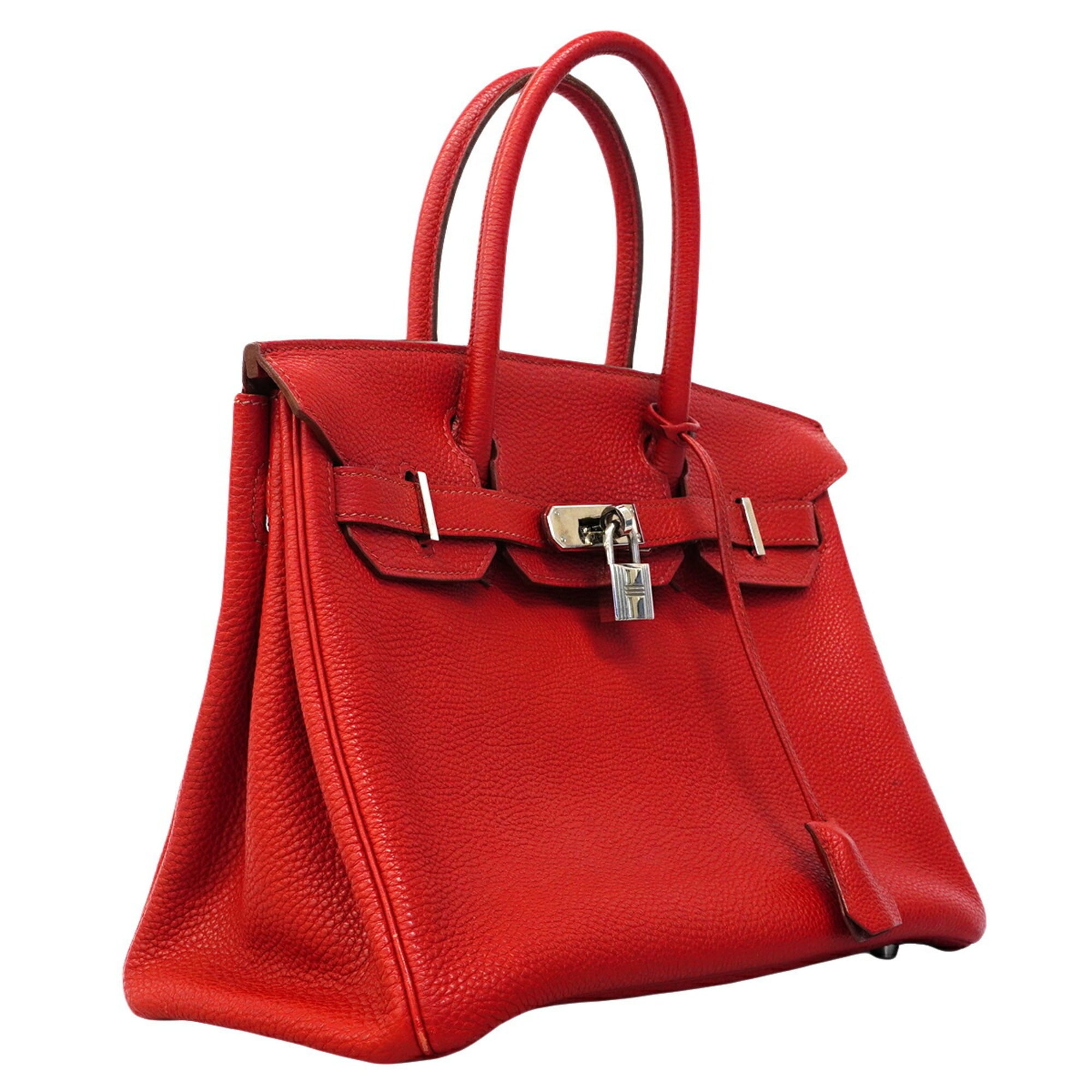Hermes Rouge Casaque Togo Leather Handbag (Pre-Owned)