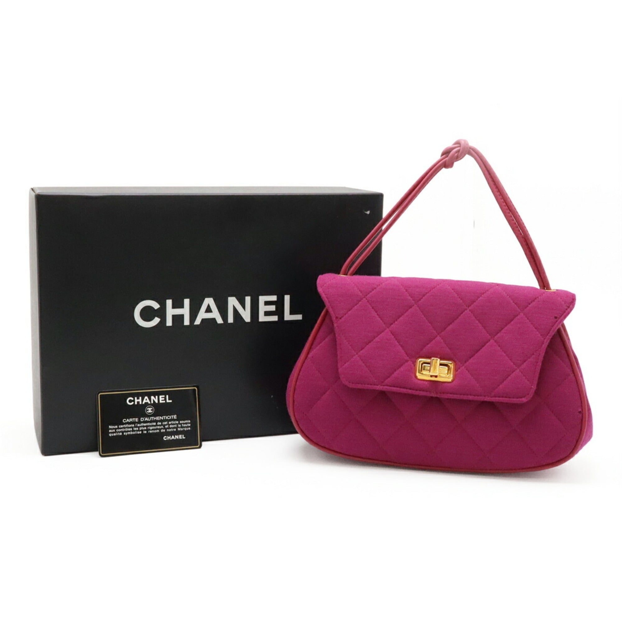 Chanel Matelasse Purple Cotton Handbag (Pre-Owned)