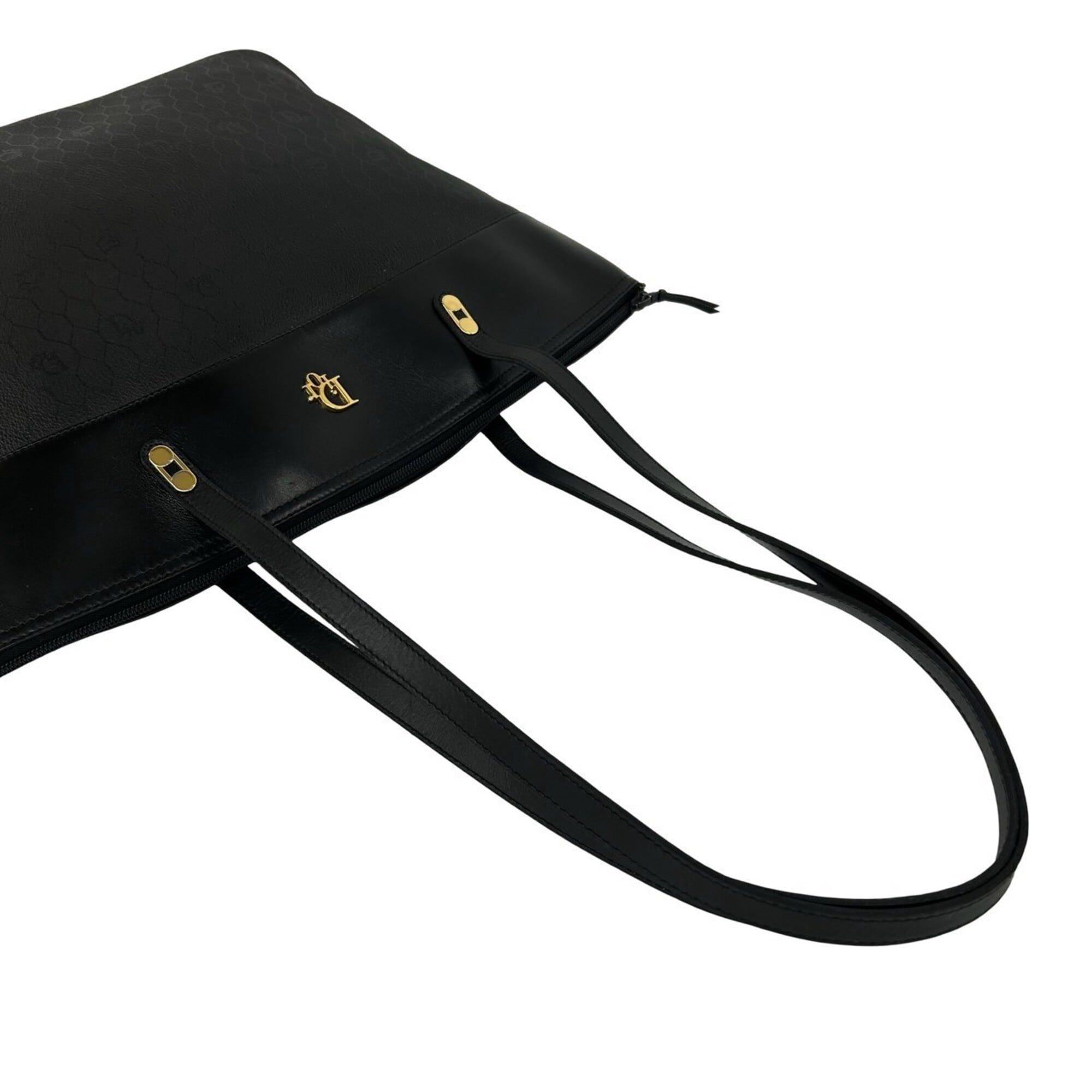 Christian Dior Black Leather Pvc Shoulder Bag Tote Bag (Pre-Owned)